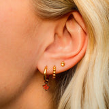 Maple Leaf Enamel Hoop Charm - Orange