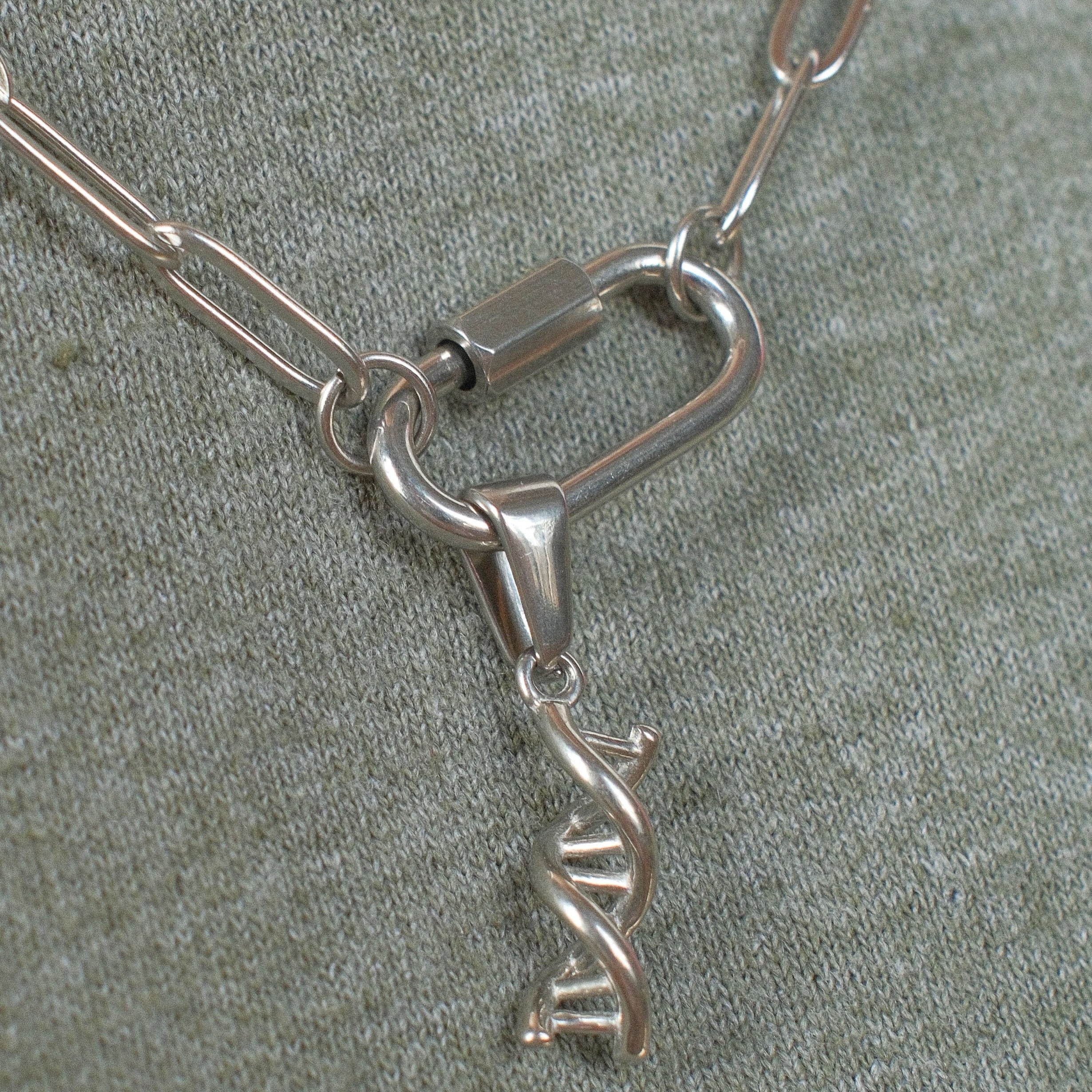 DNA Helix Necklace Charm