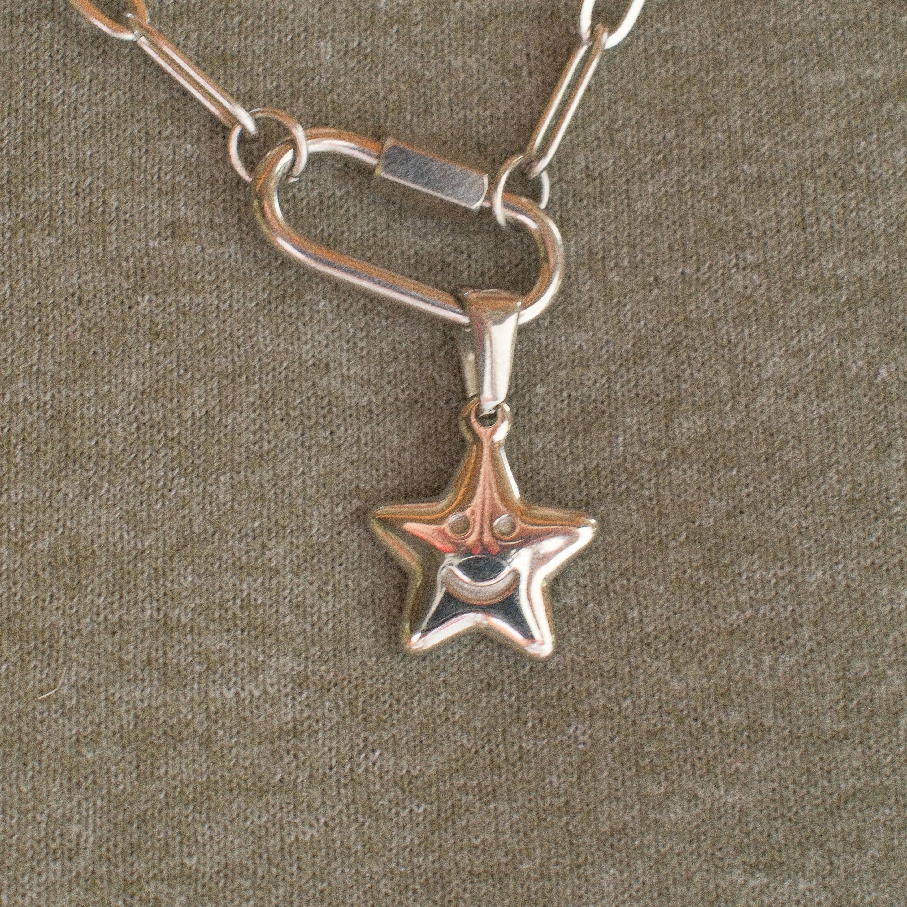 Smiley Star Necklace Charm