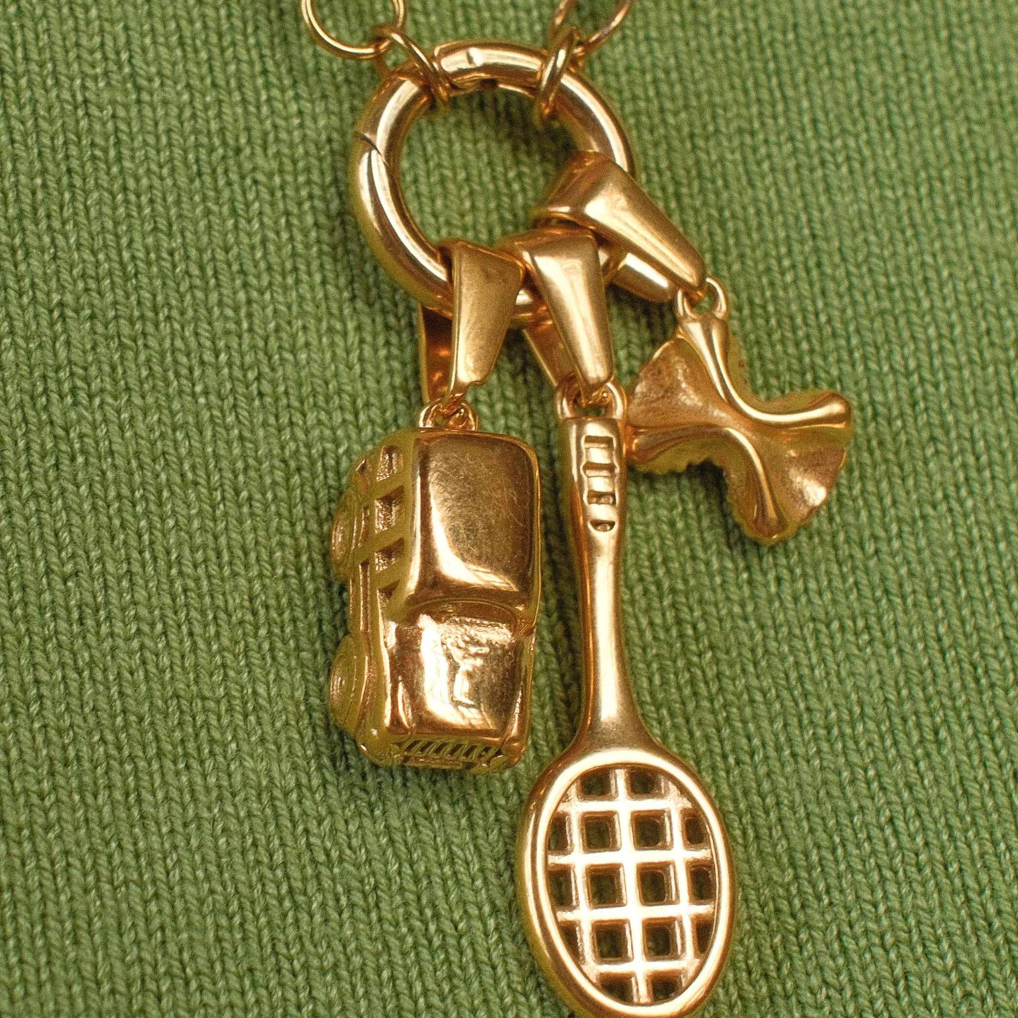 Badminton Racket Necklace Charm