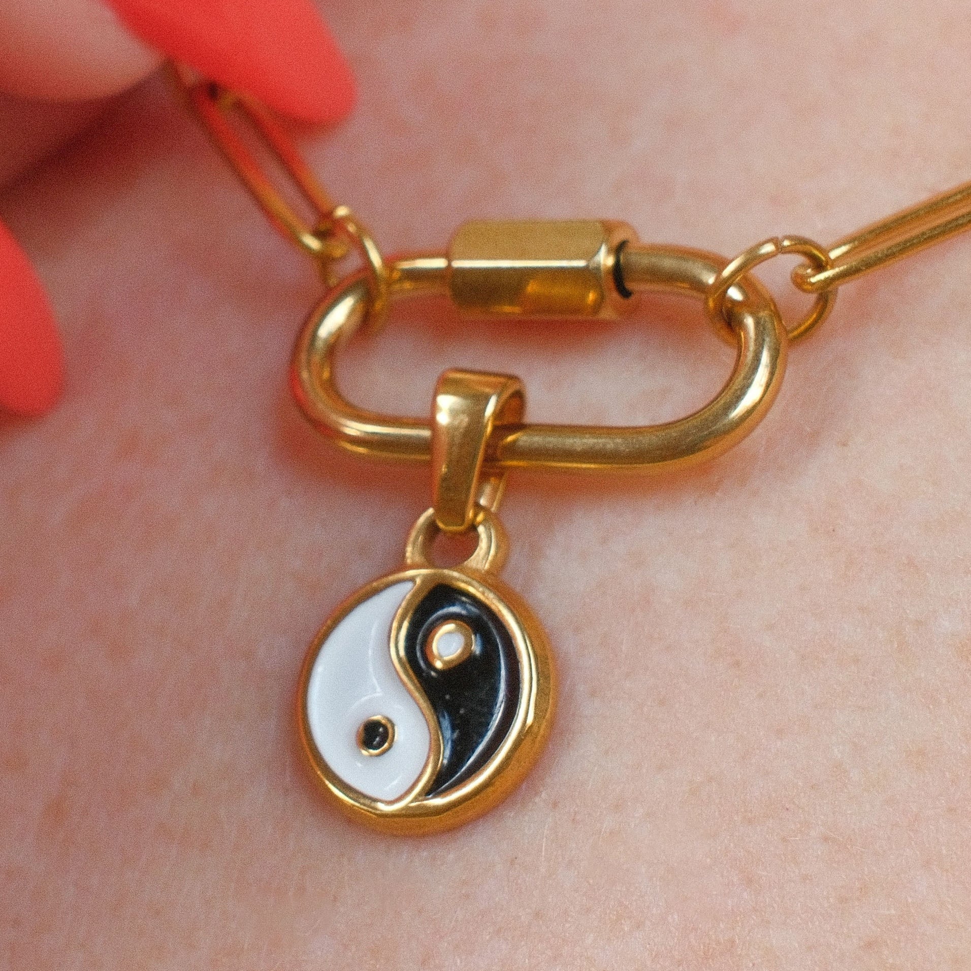 Yin Yang Enamel Necklace Charm