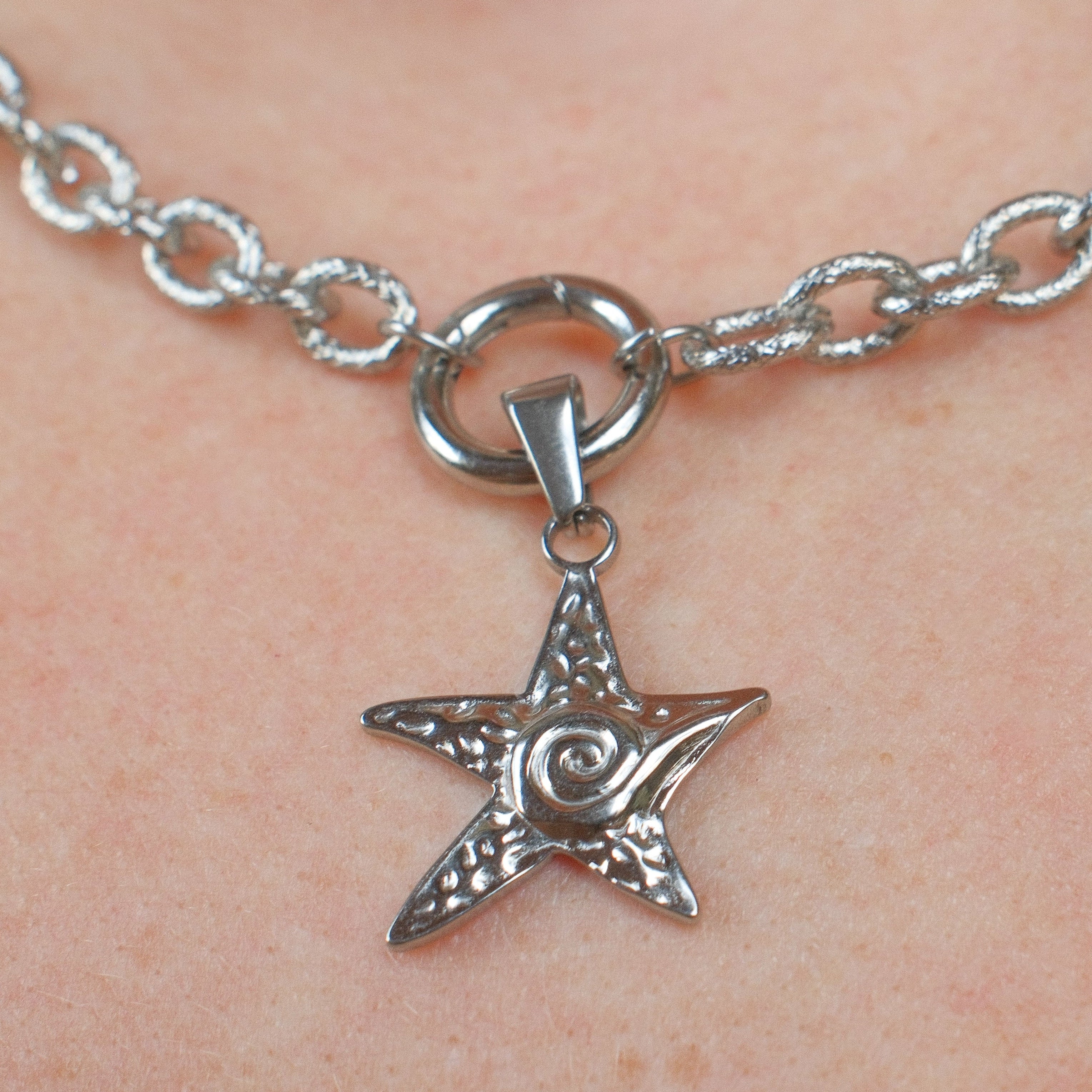 Spiral Starfish Necklace Charm