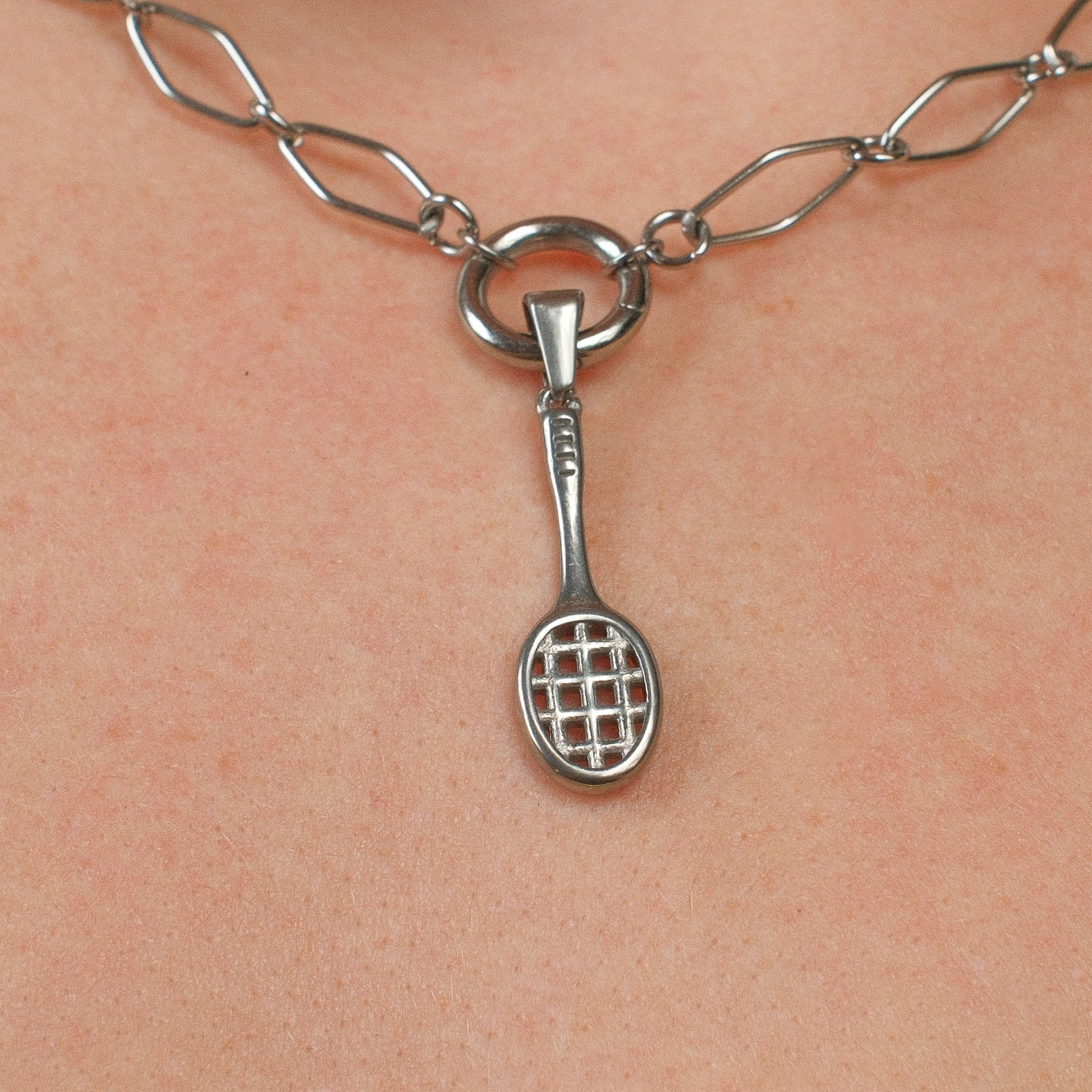 Badminton Racket Necklace Charm