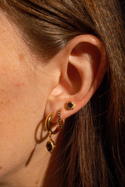 Brooch Flat Back Stud - Coffee