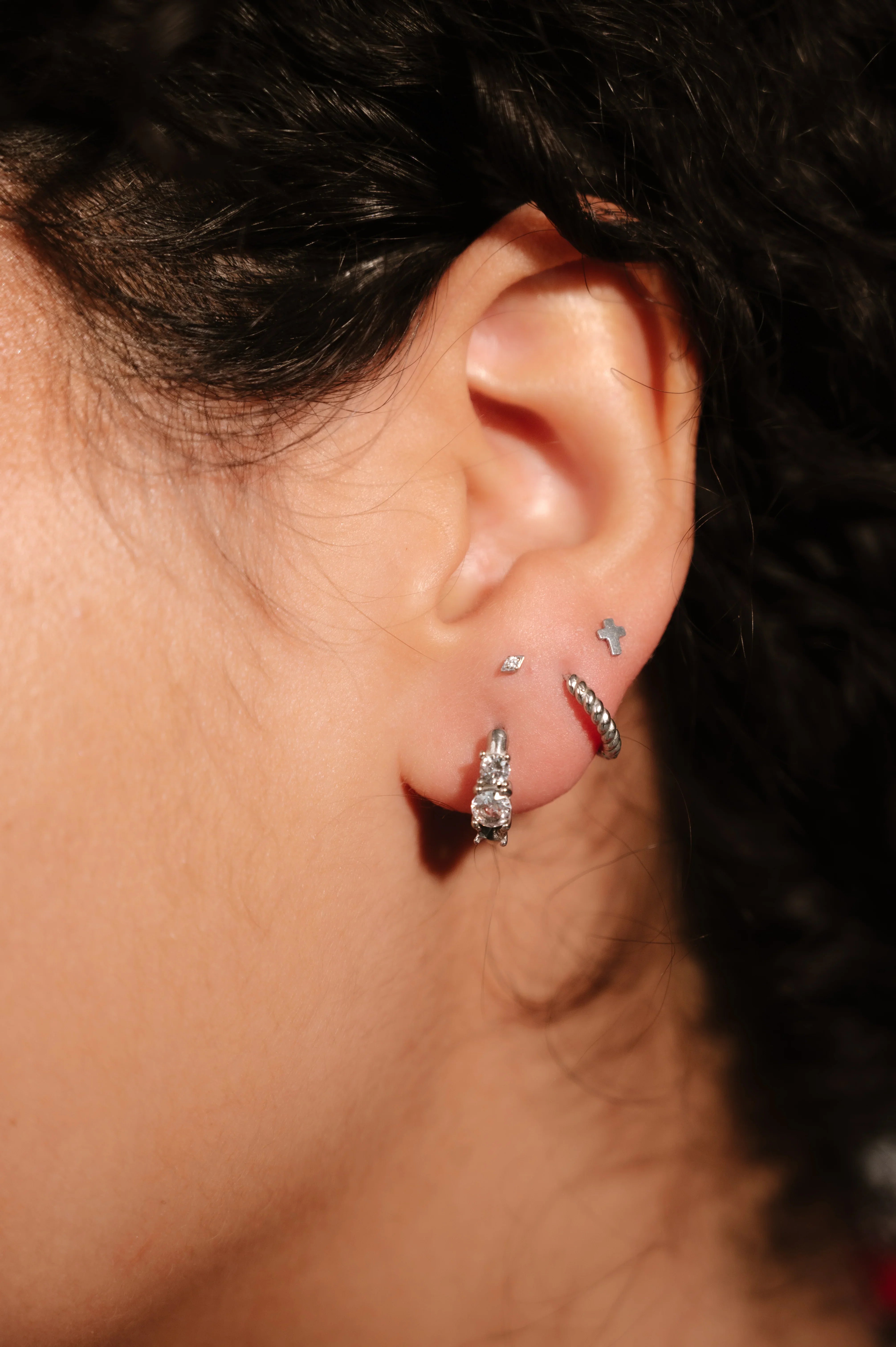 Mini Cross Flat Back Stud