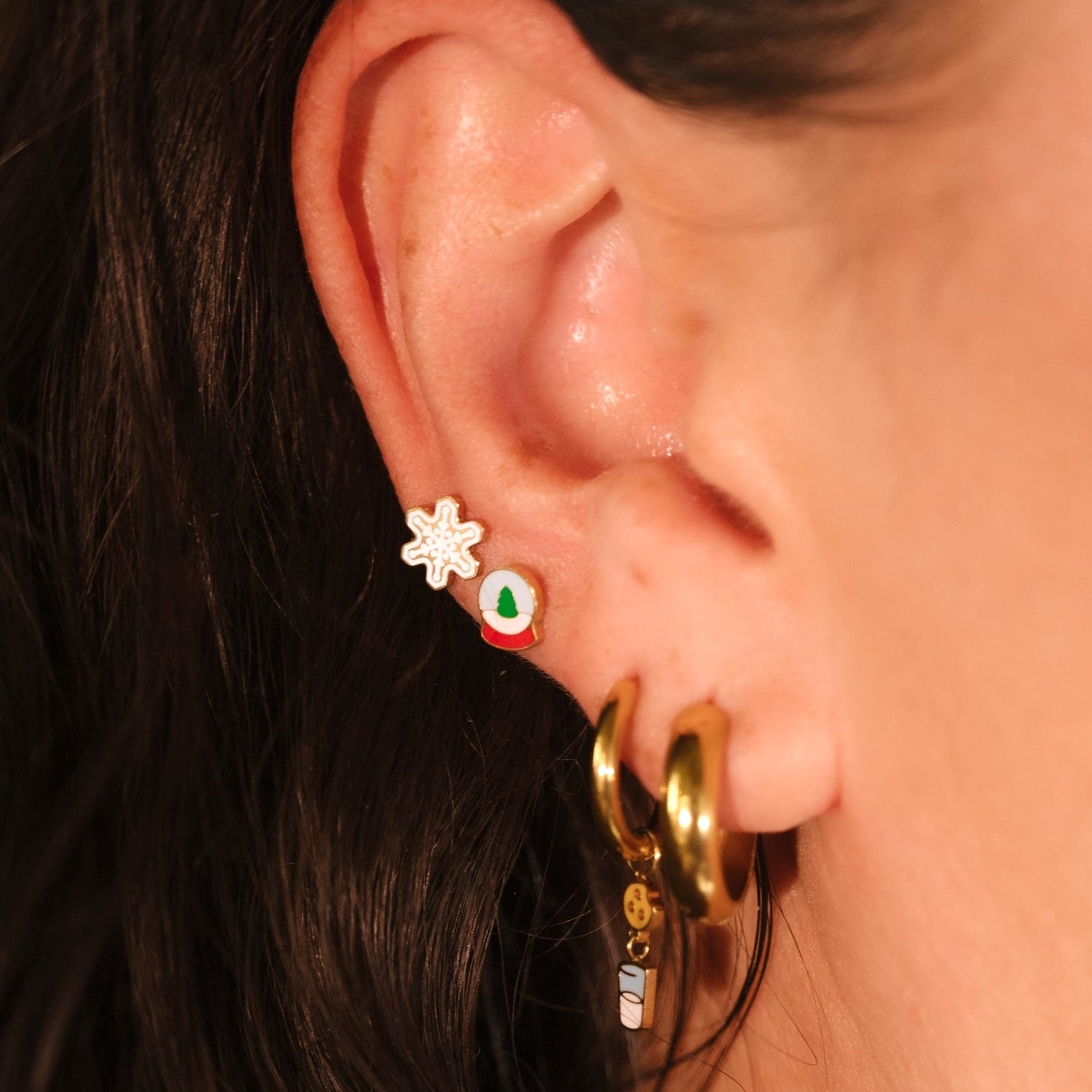 Snowflake Sugar Cookie Flat Back Stud
