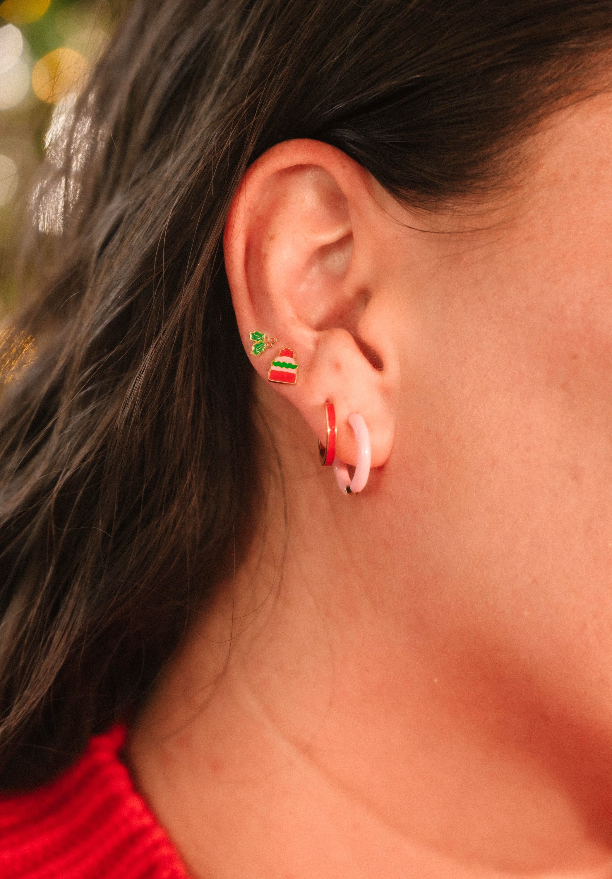 Holly Enamel Flat Back Stud