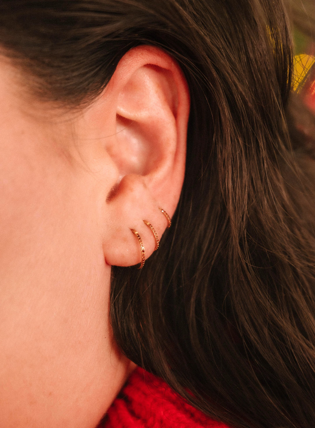 Gem Clicker Hoops - Garnet