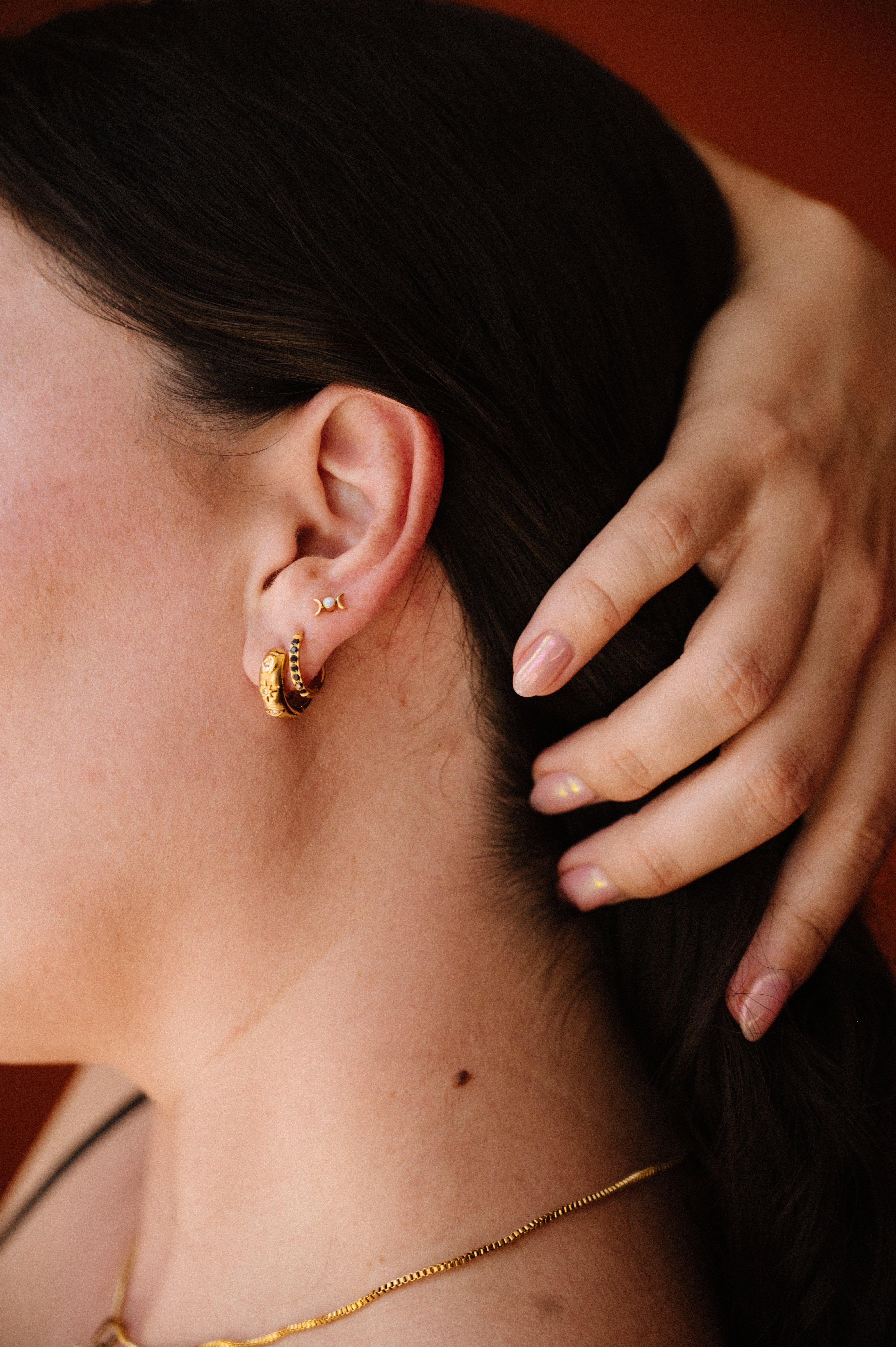 Mini Opal Lunar Phase Flat Back Stud