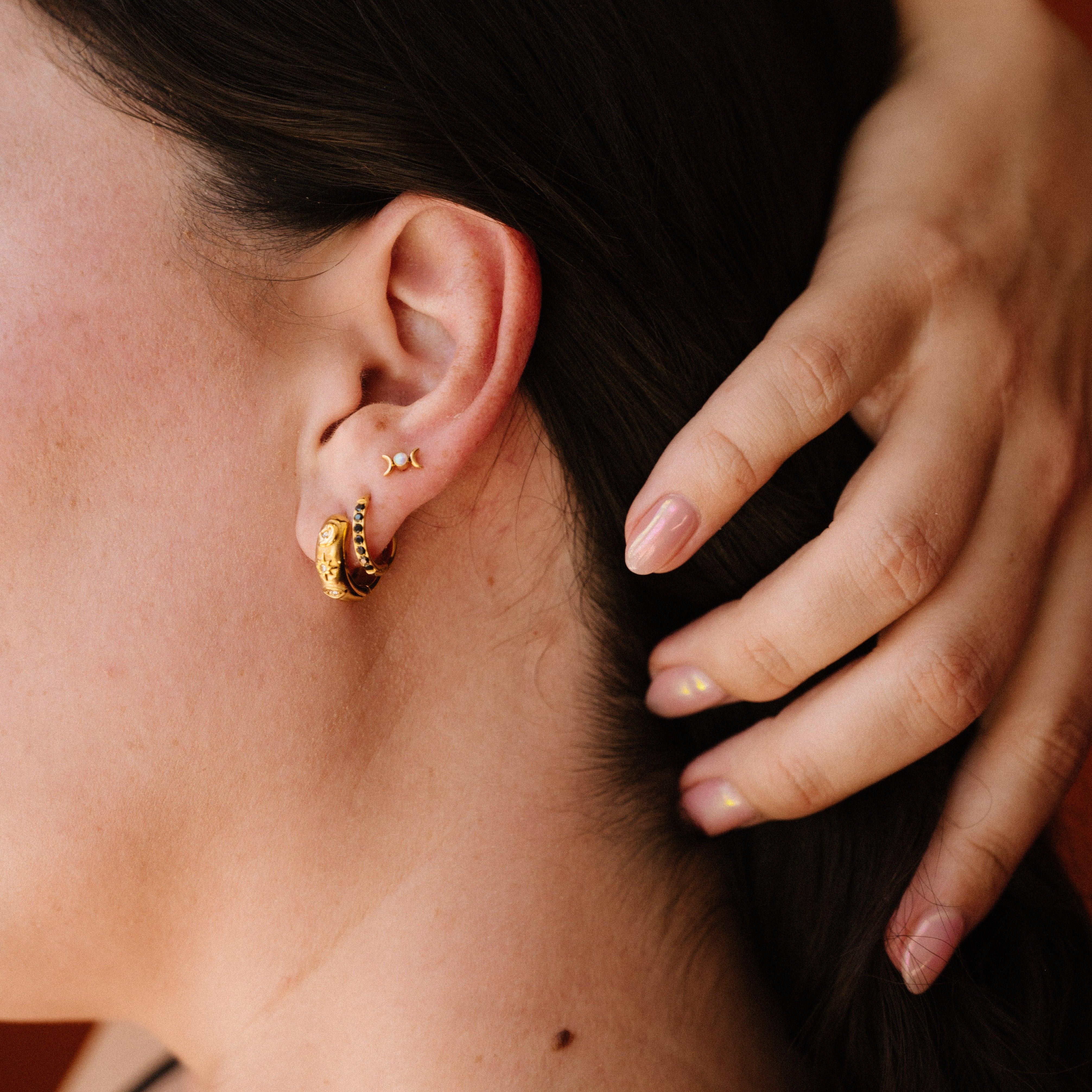 Mini Opal Lunar Phase Flat Back Stud