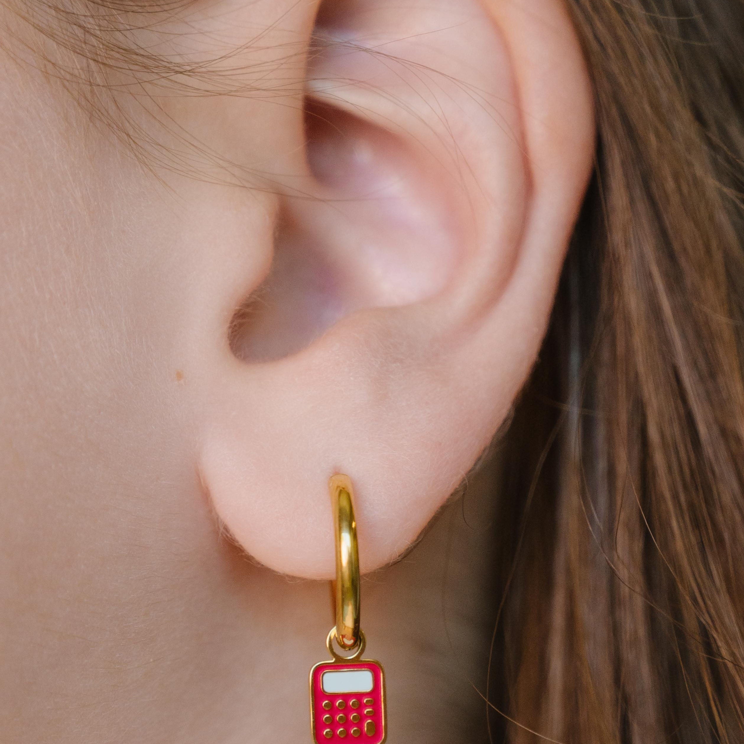 Calculator Enamel Hoop Charm