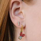 Scissors Enamel Hoop Charm