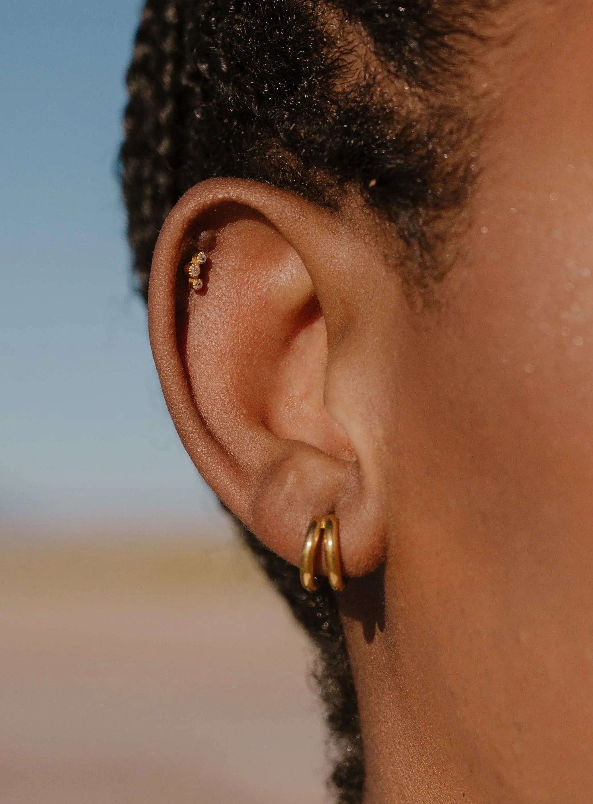 CZ Barnacle Flat Back Stud