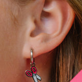 Scissors Enamel Hoop Charm