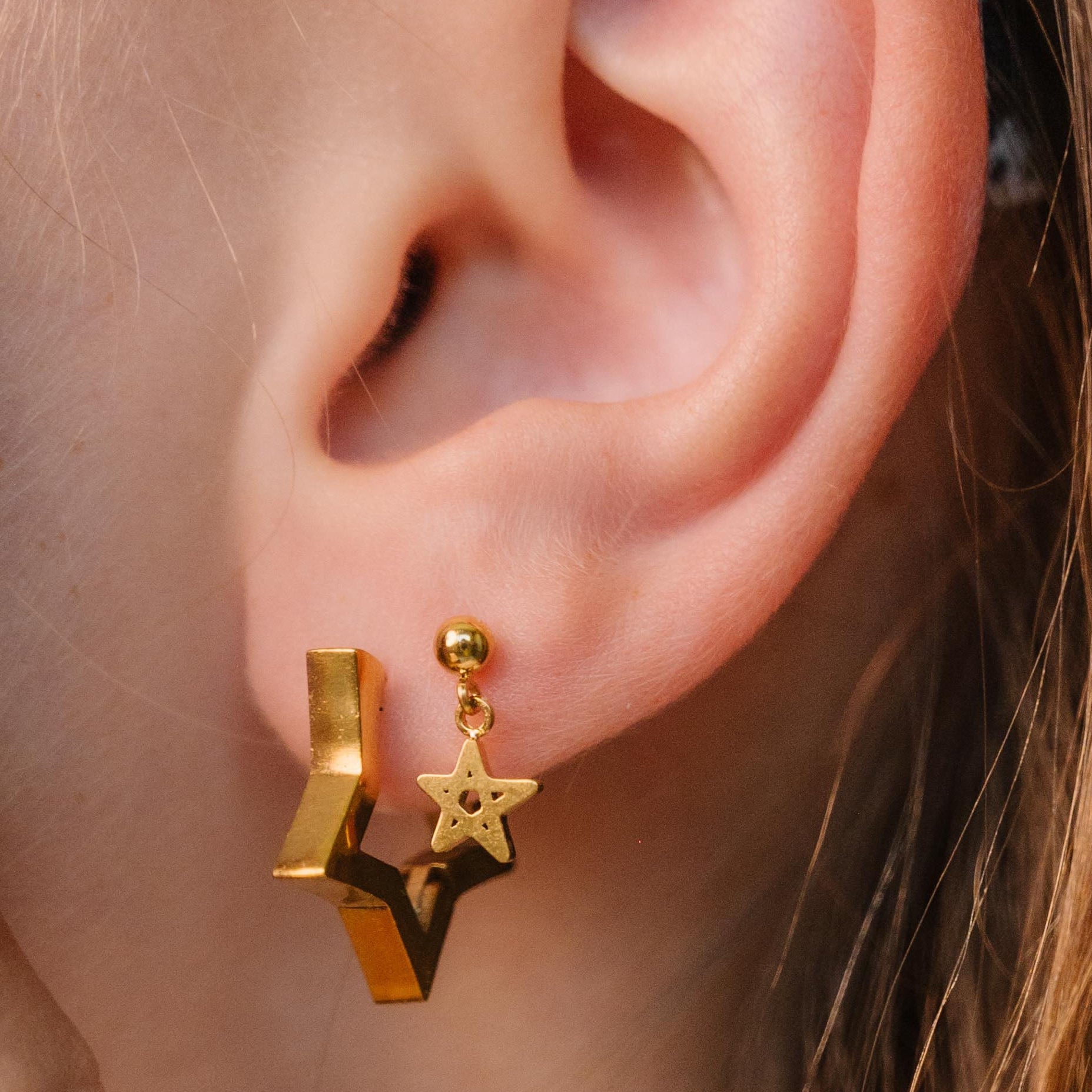 Doodle Star Flat Back Stud