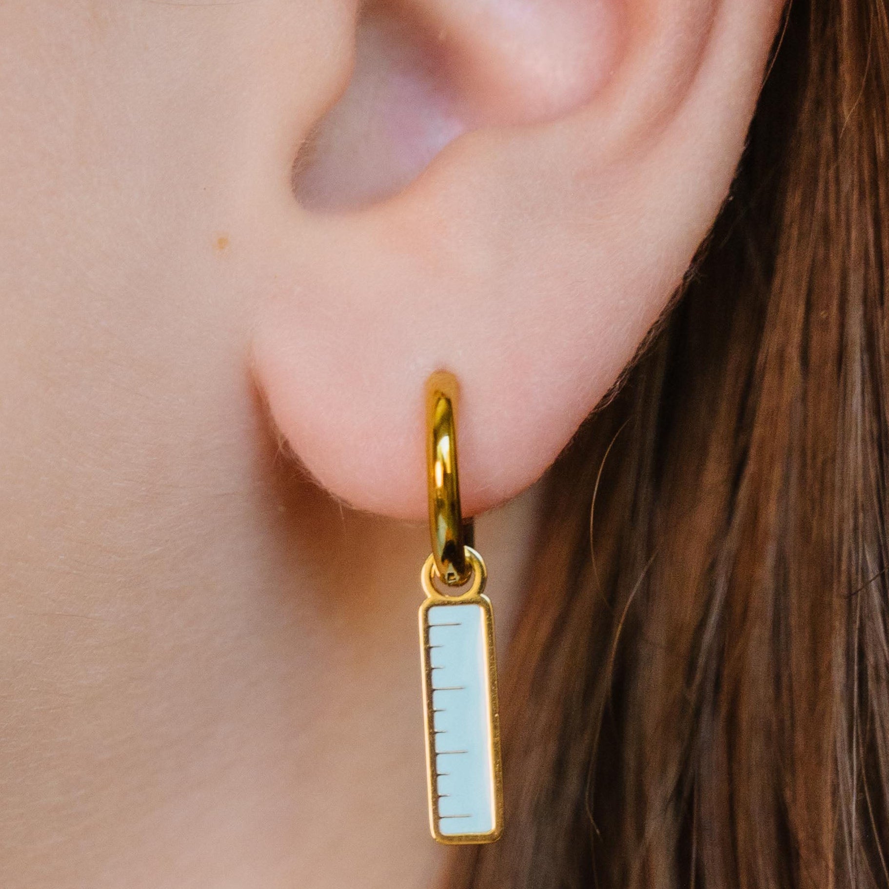 Ruler Enamel Hoop Charm