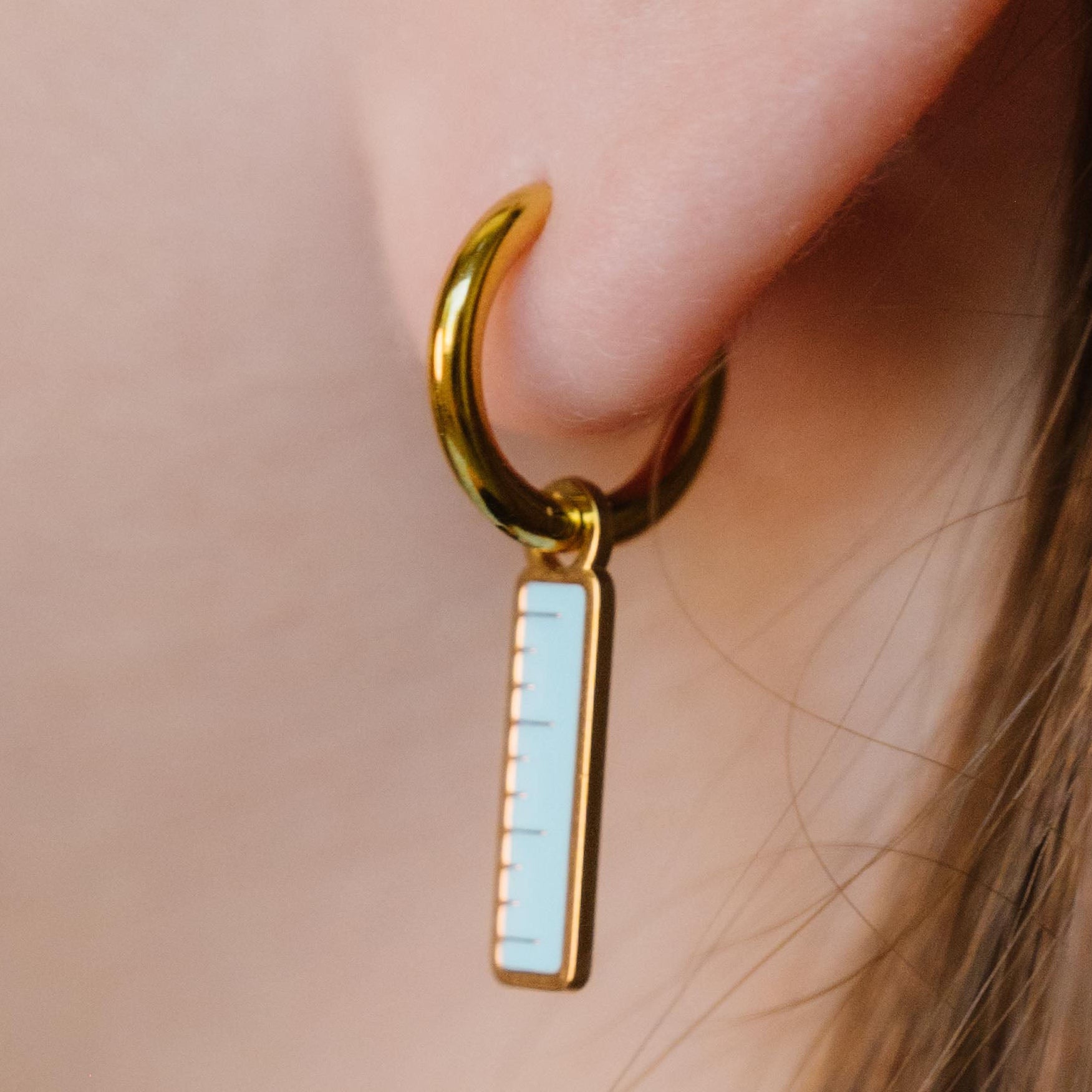 Ruler Enamel Hoop Charm