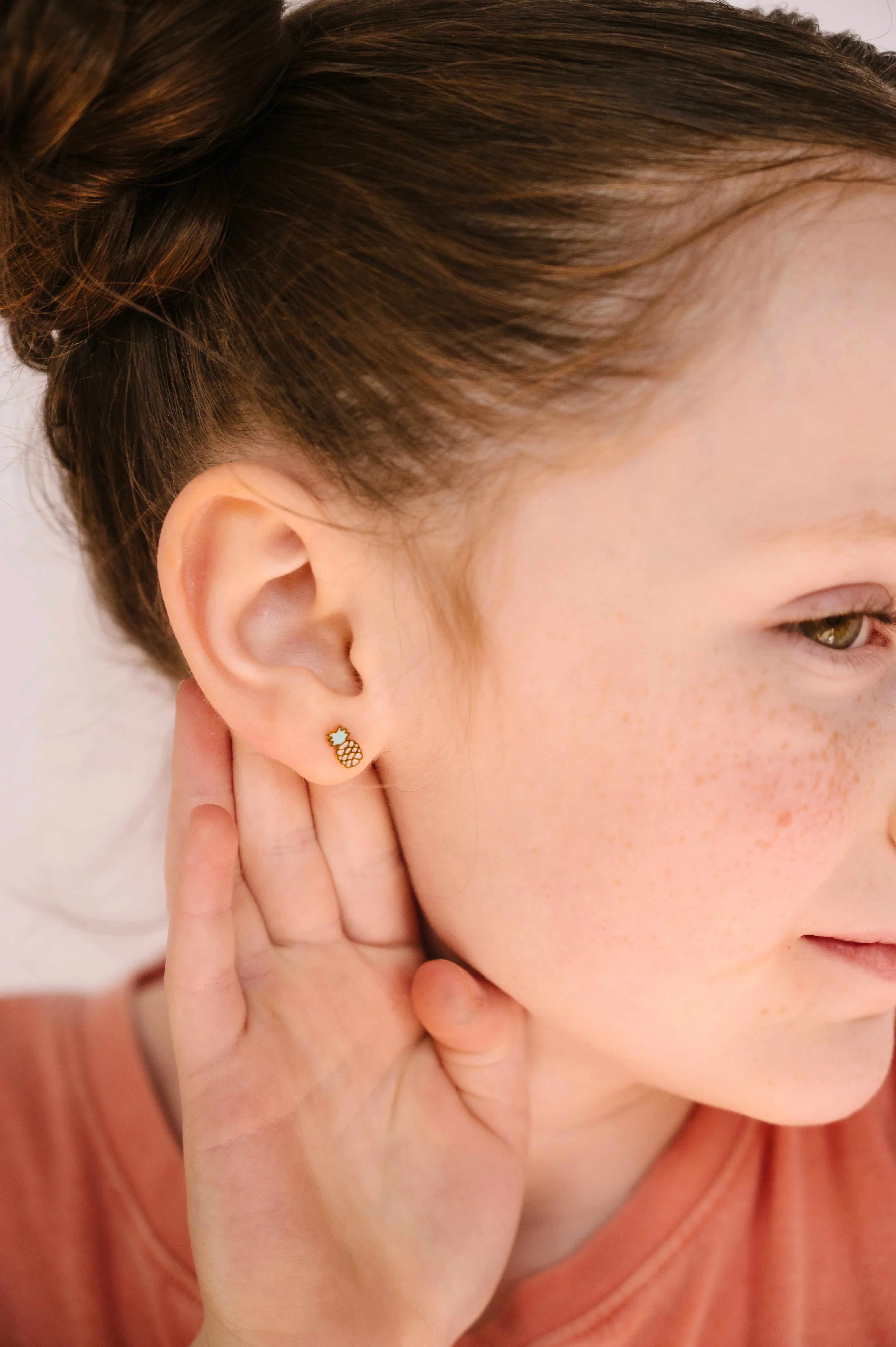 Pastel Pineapple Enamel Flat Back Stud