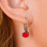 Red Apple Hoop Charm