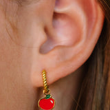 Red Apple Hoop Charm