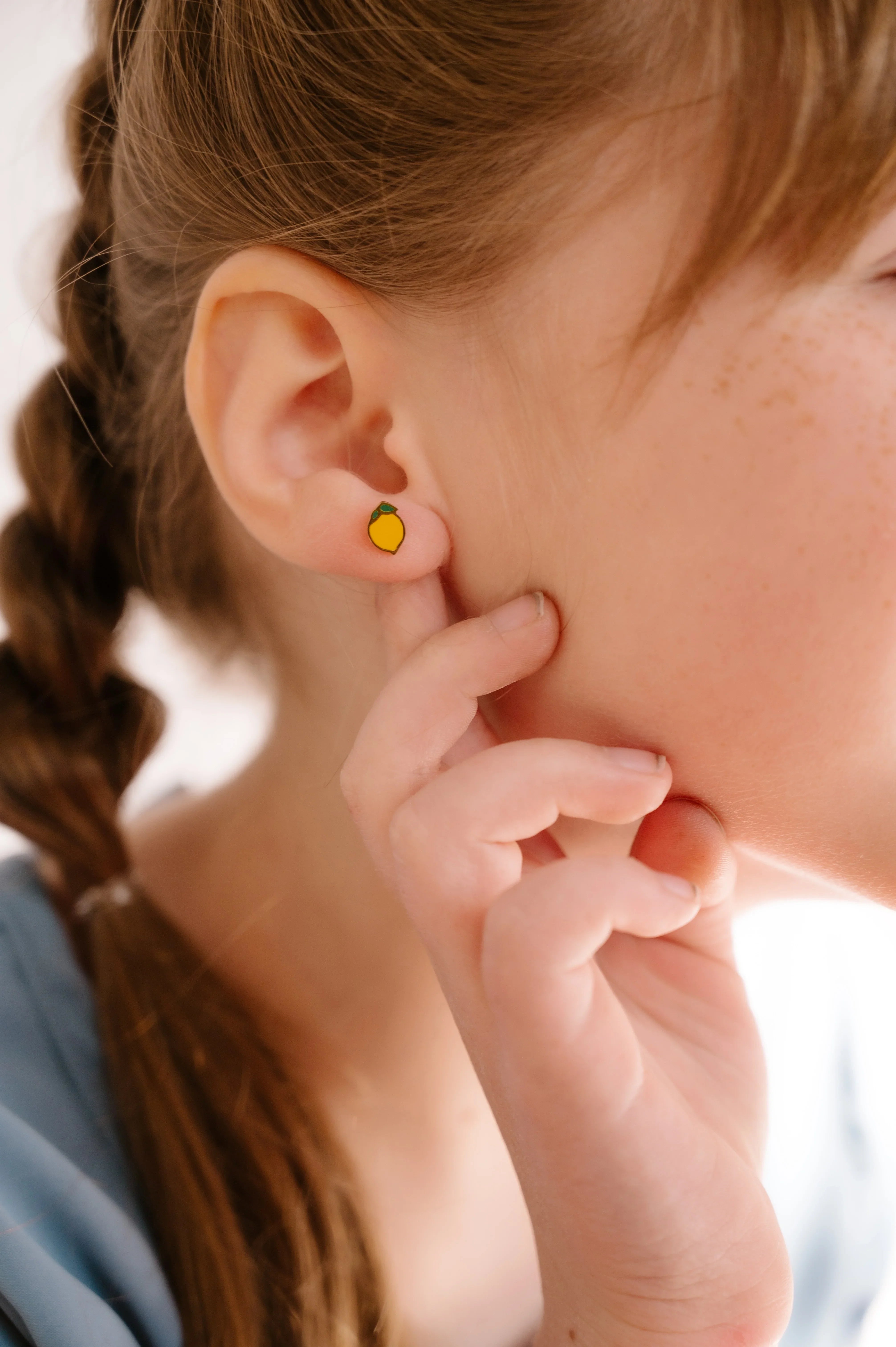 Lemon Enamel Flat Back Stud
