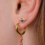 DNA Helix Enamel Hoop Charm