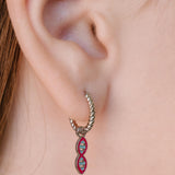 DNA Helix Enamel Hoop Charm
