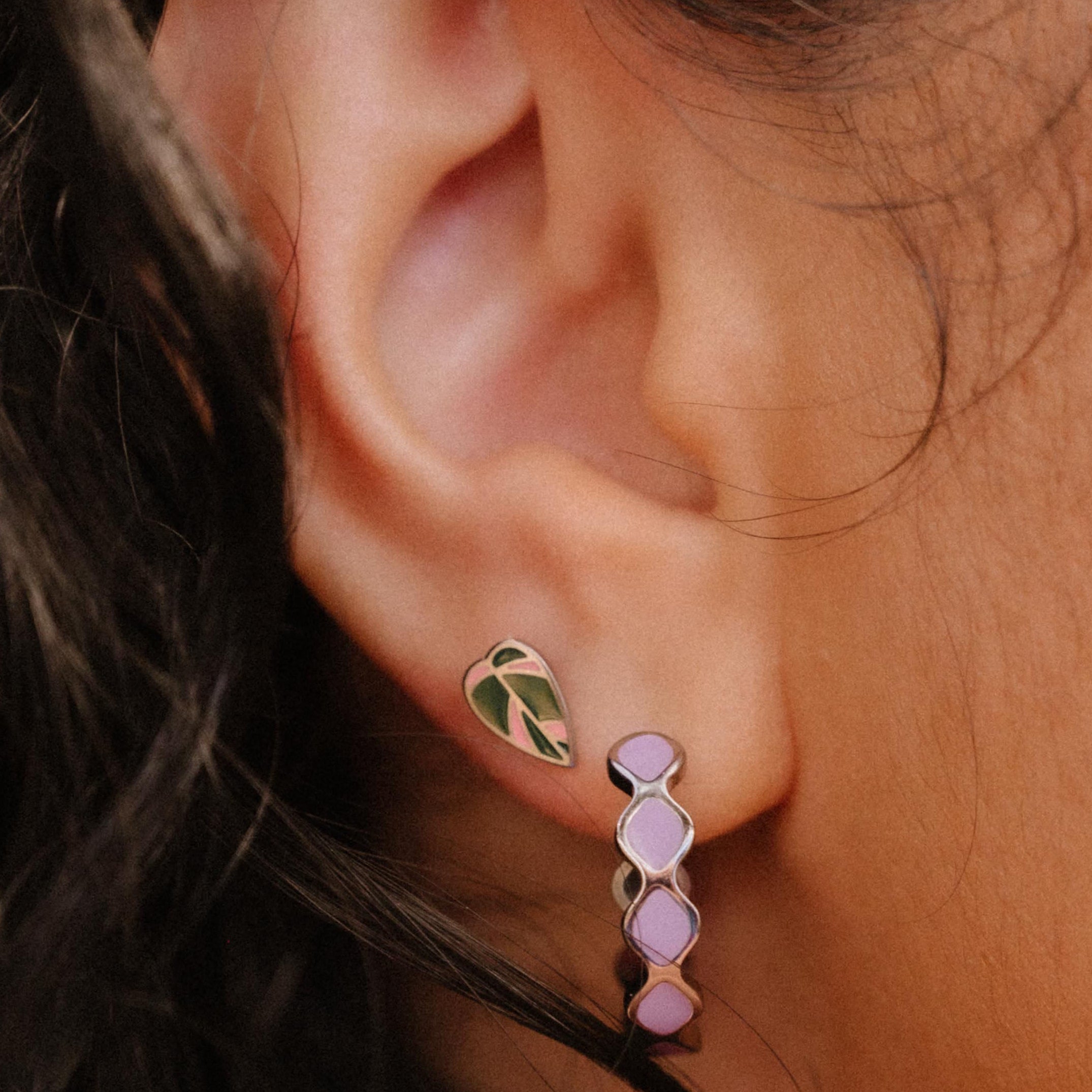 Pink Princess Enamel Flat Back Stud