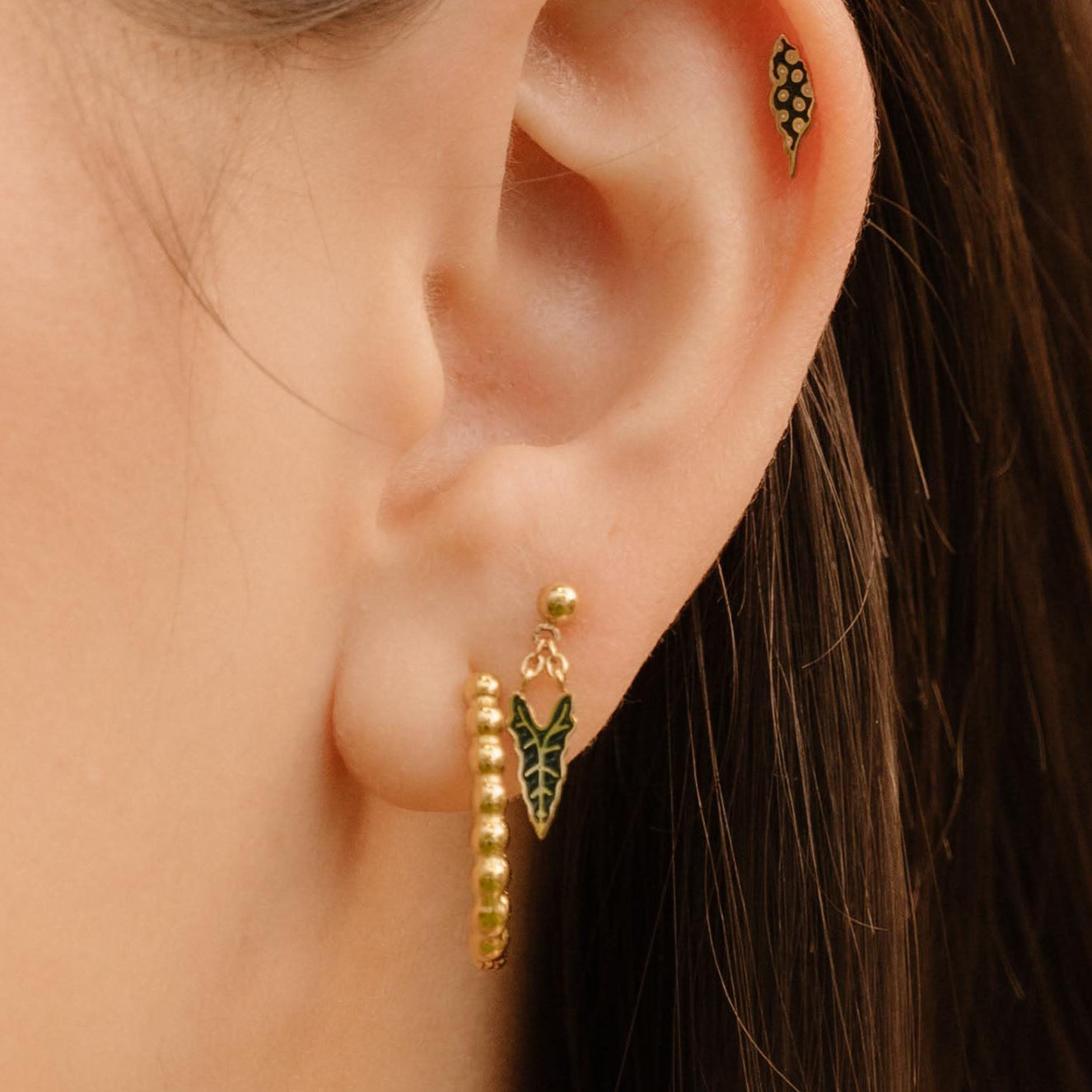 Alocasia Dangle Flat Back Stud