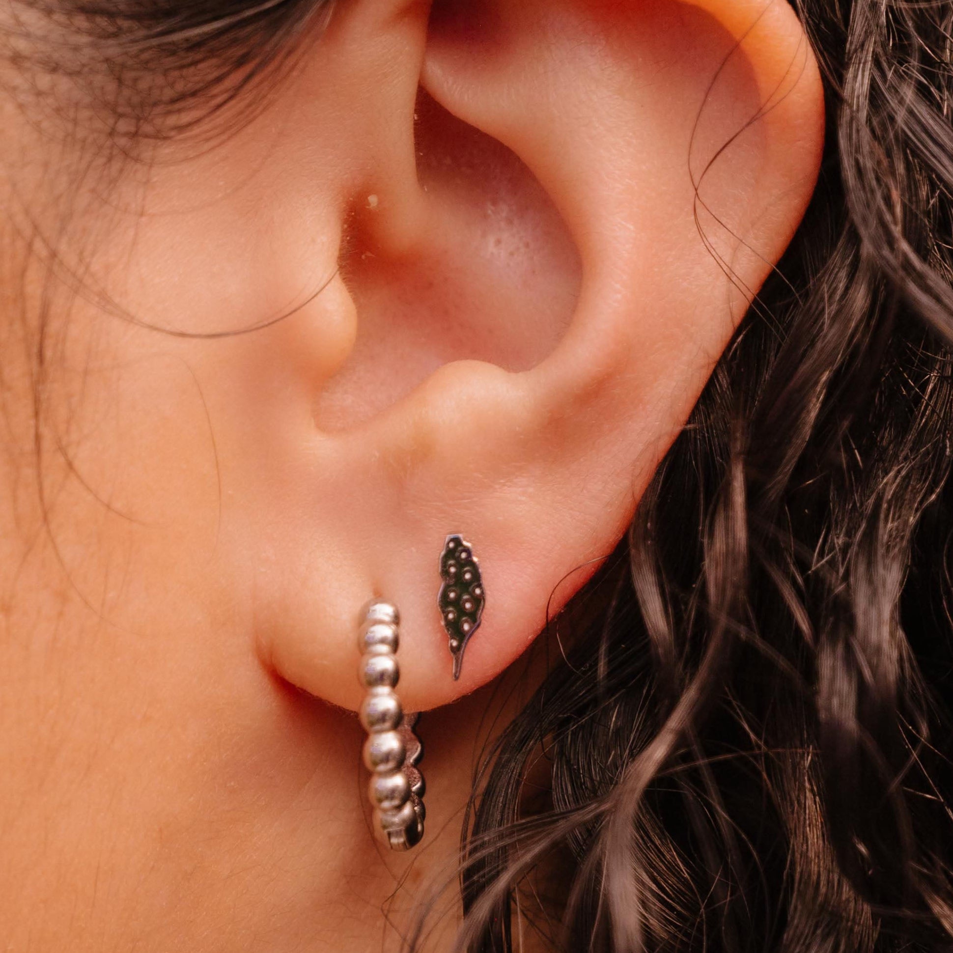 Polka Dot Begonia Flat Back Stud
