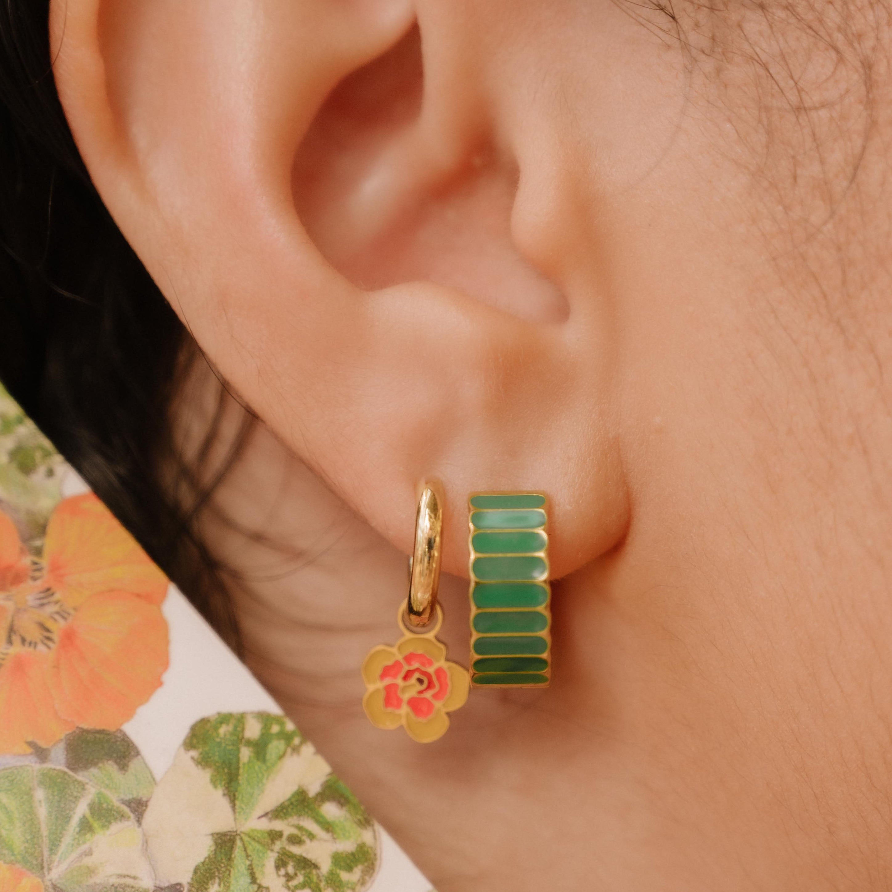 Yellow Hibiscus Hoop Charm