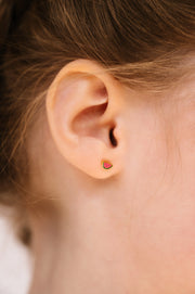 Watermelon Wedge Enamel Flat Back Stud