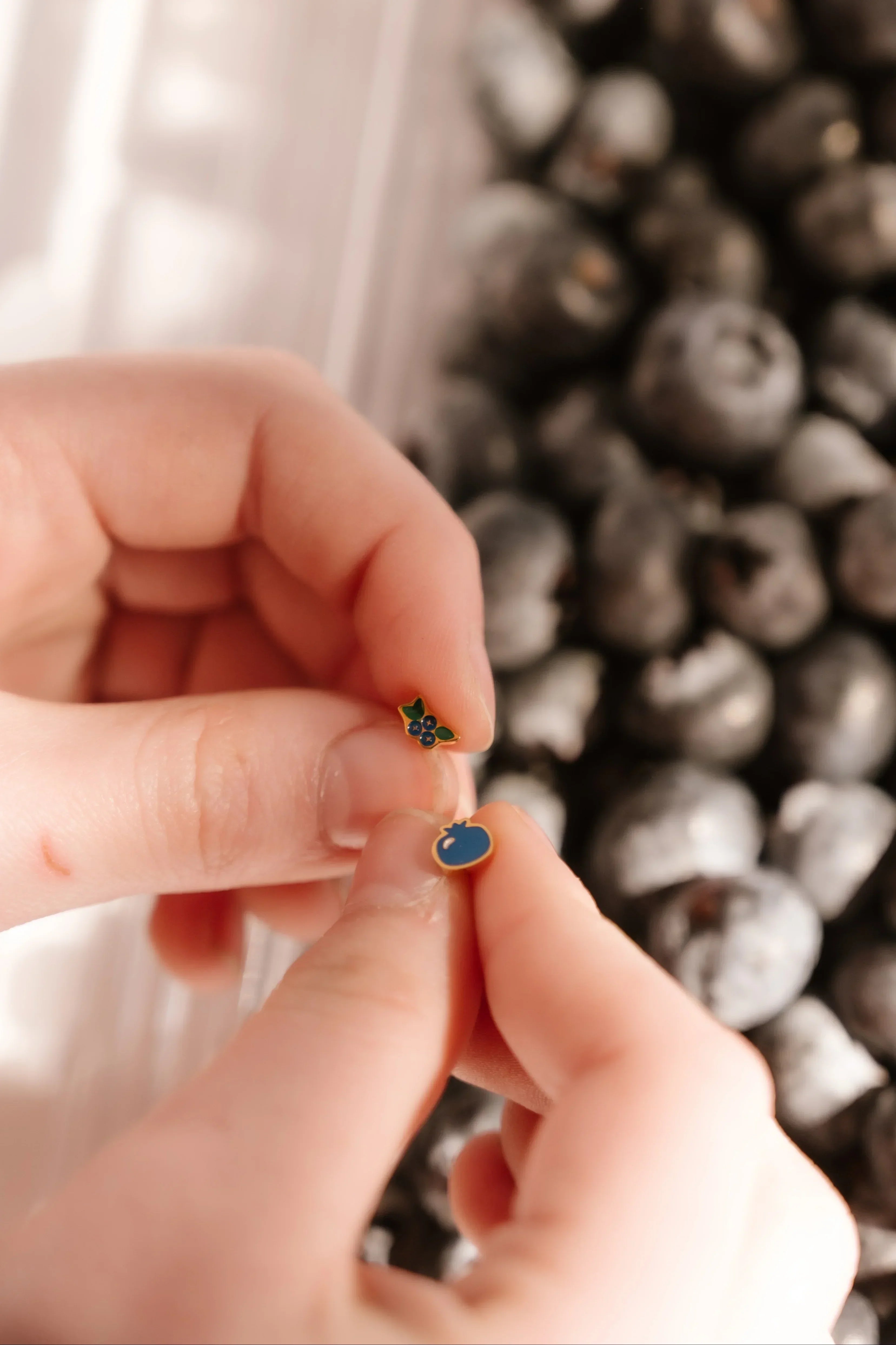 Blueberry Bunch Enamel Flat Back Stud