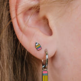 Pencil Enamel Hoop Charm