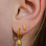 Stubby Pencil Enamel Hoop Charm