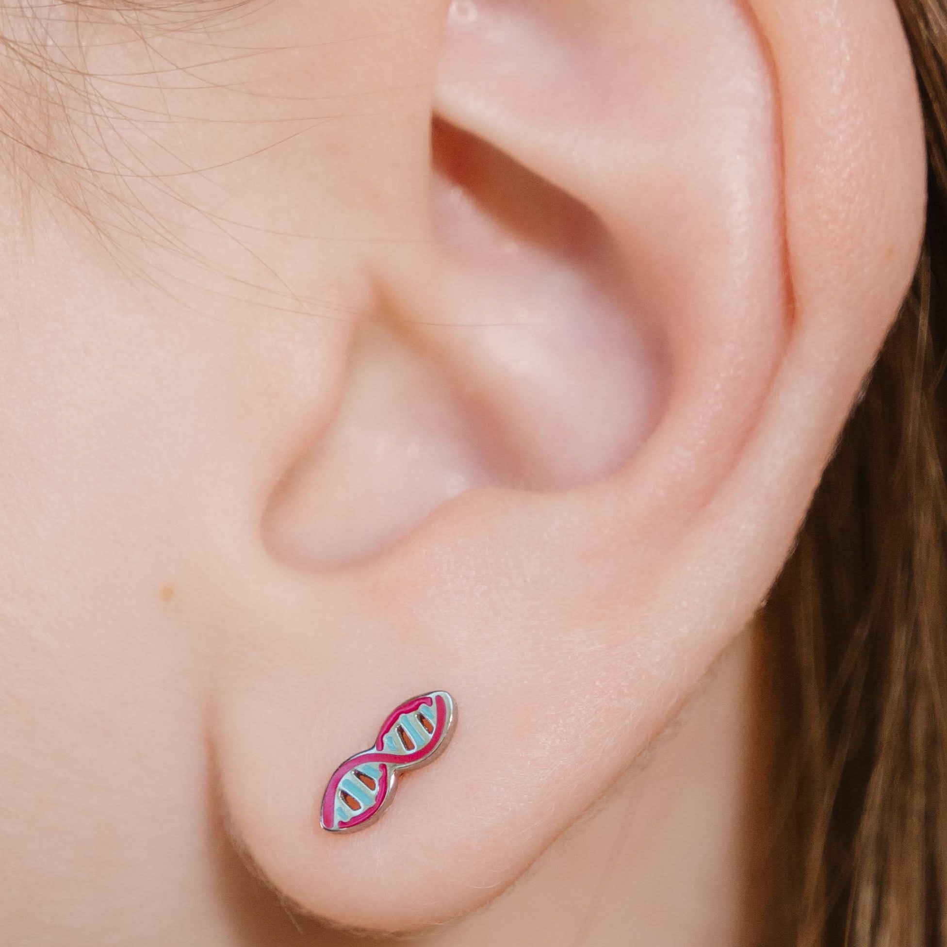 DNA Helix Enamel Flat Back Stud