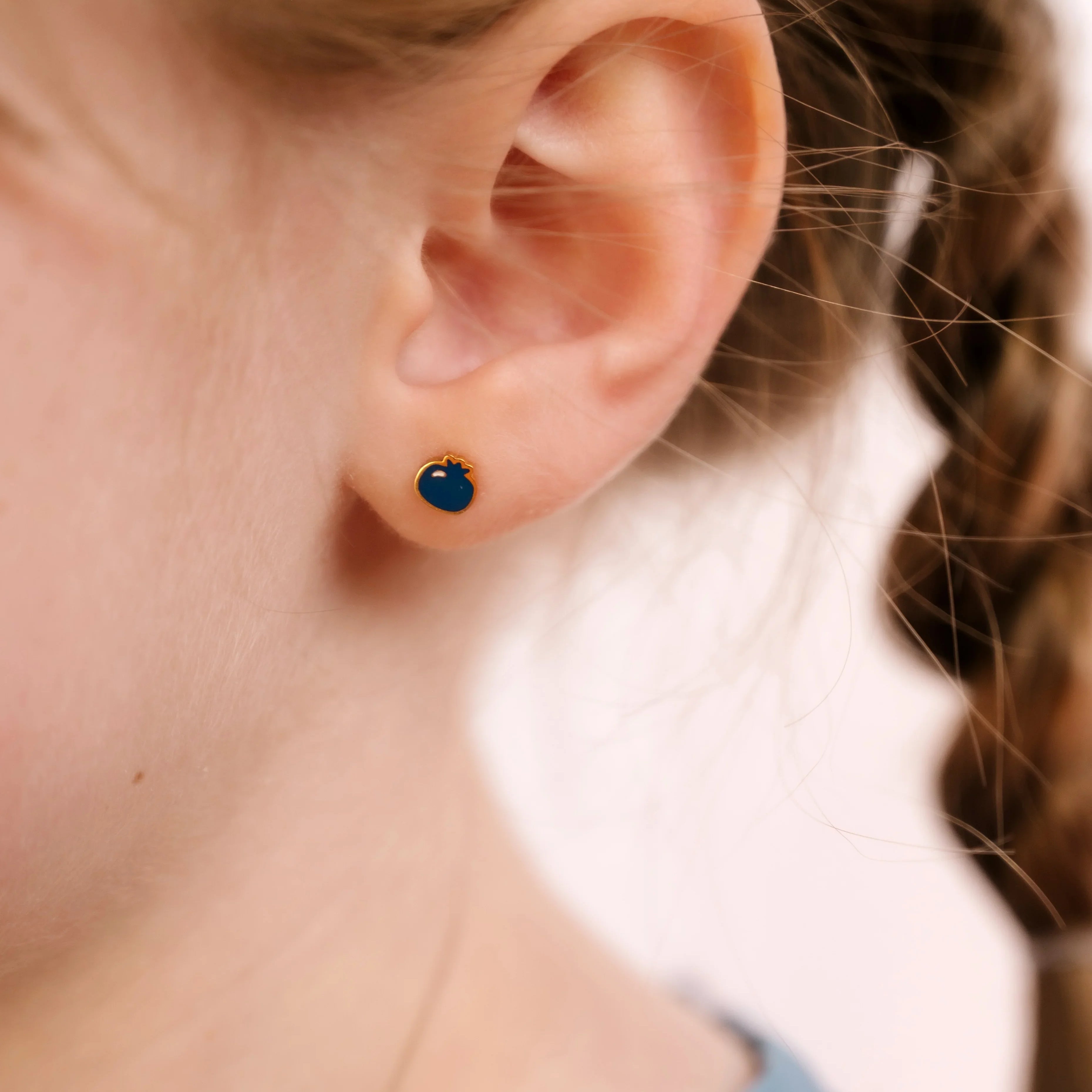 Blueberry Enamel Flat Back Stud