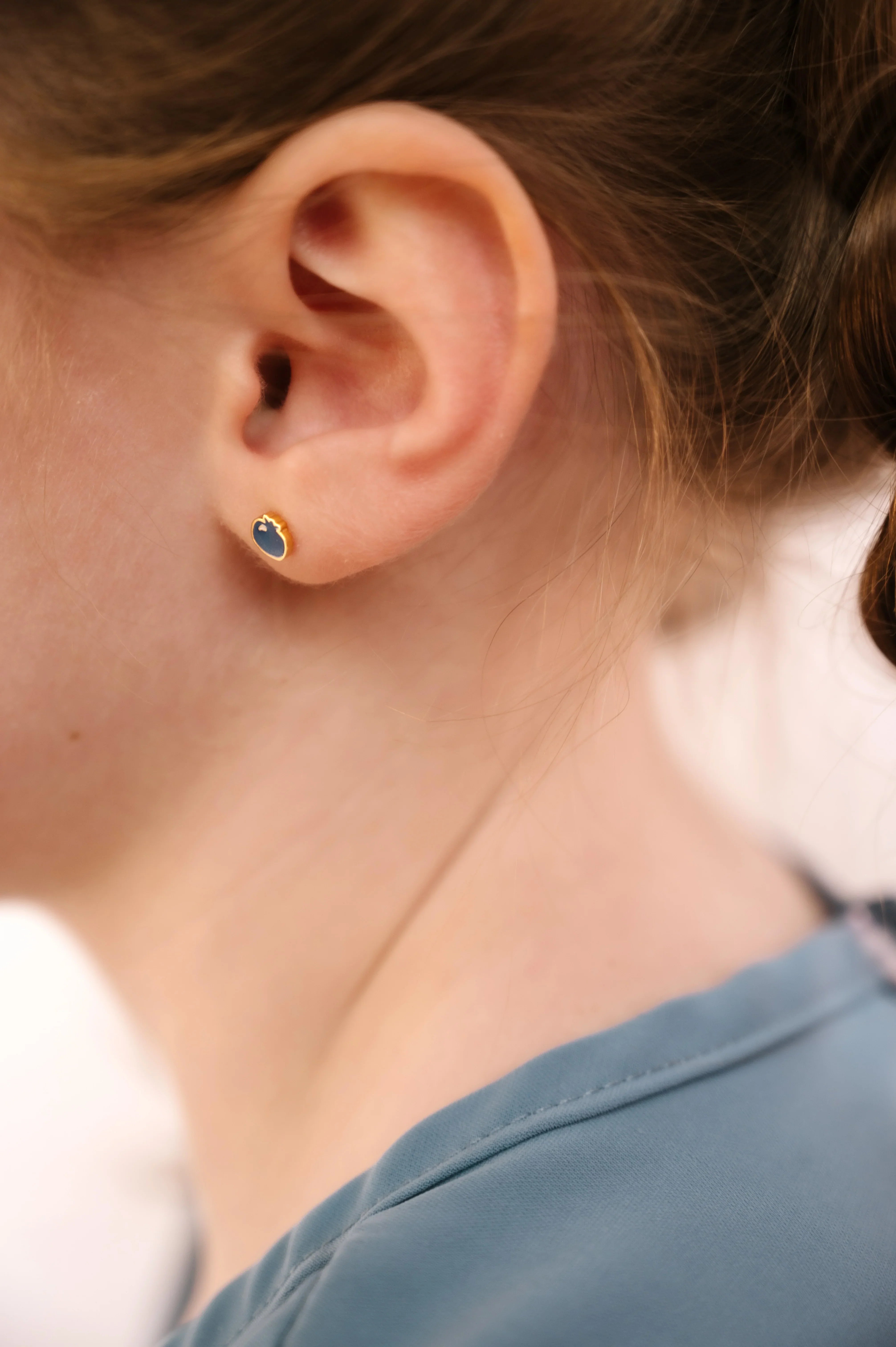 Blueberry Enamel Flat Back Stud