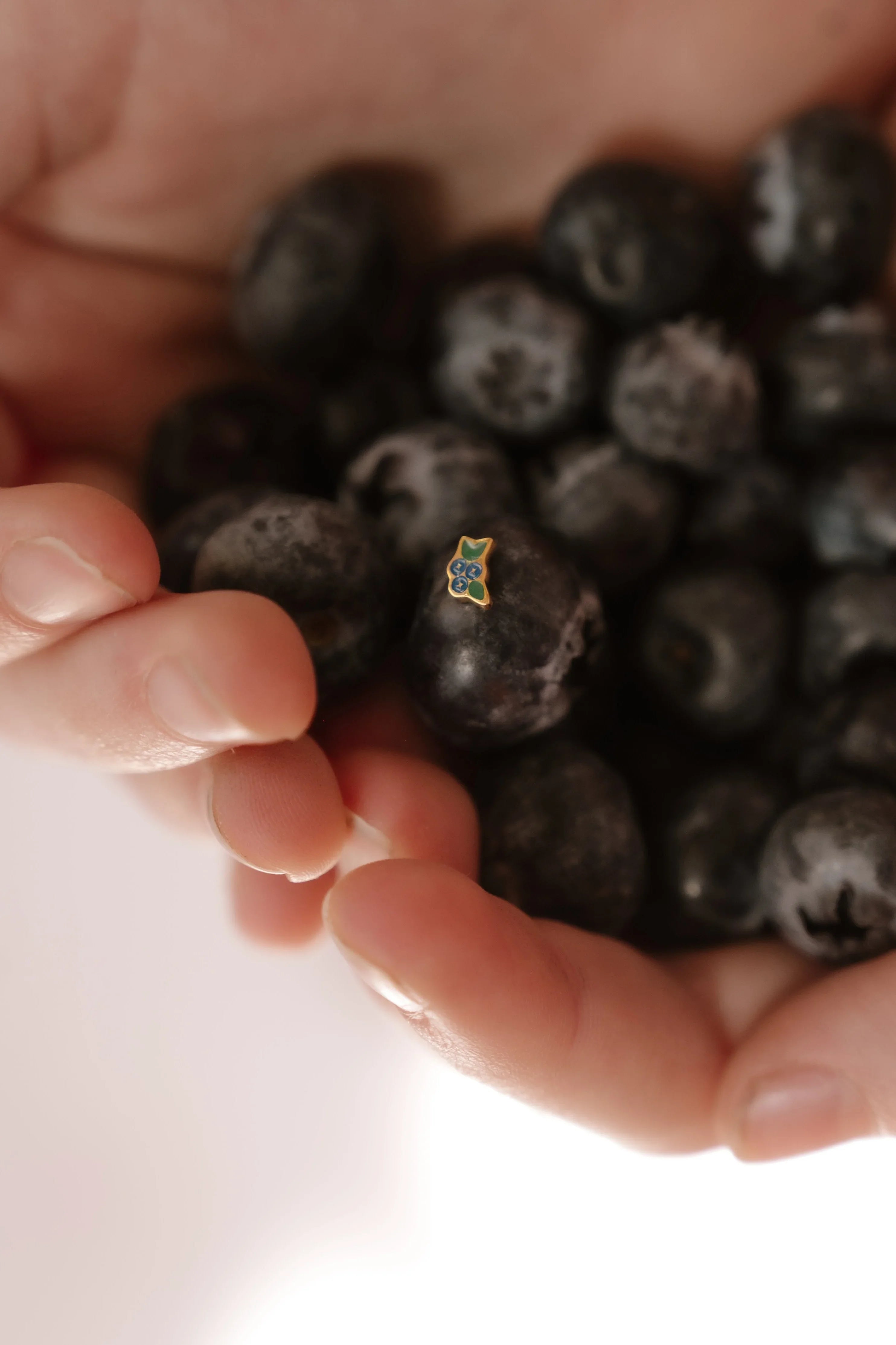 Blueberry Bunch Enamel Flat Back Stud