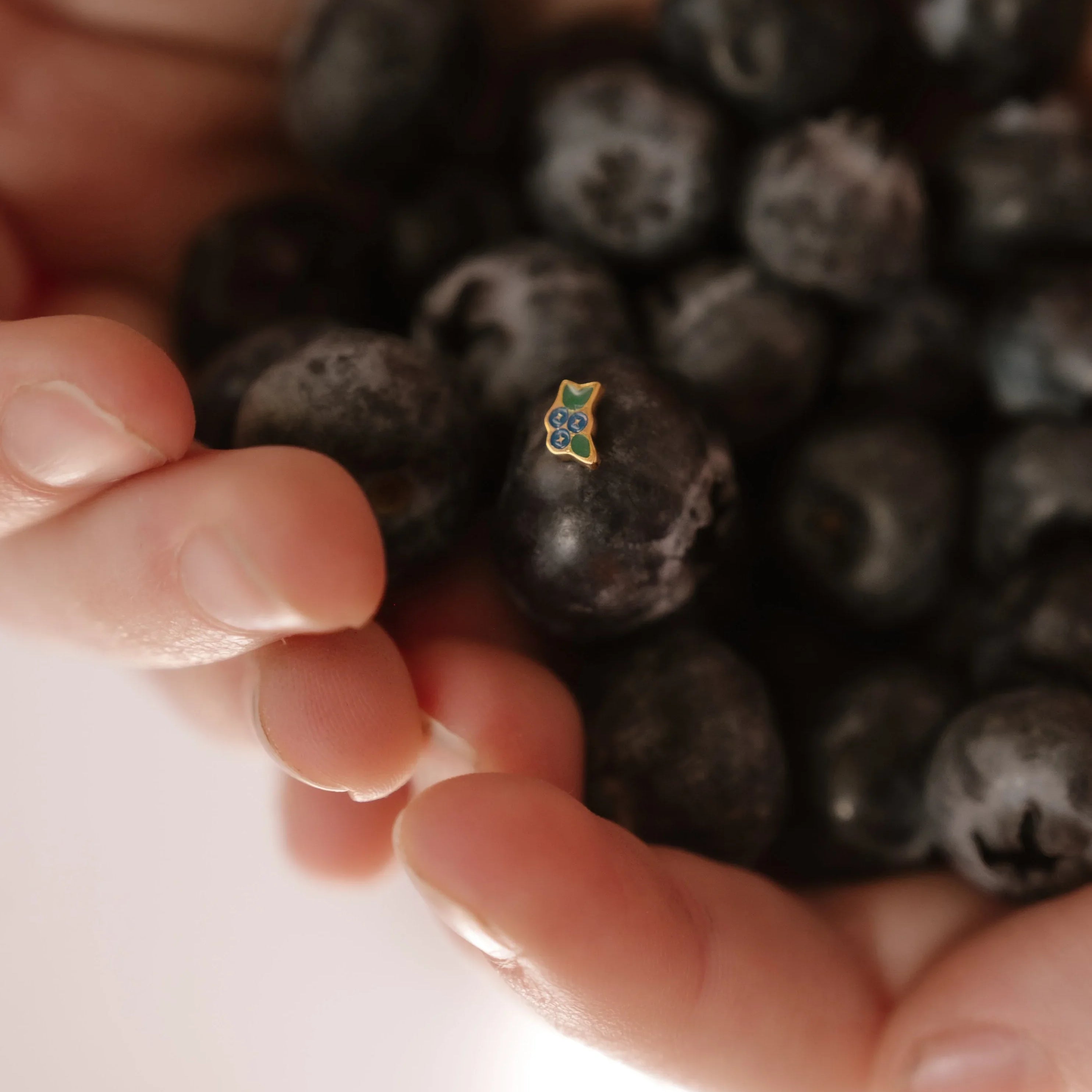 Blueberry Bunch Enamel Flat Back Stud