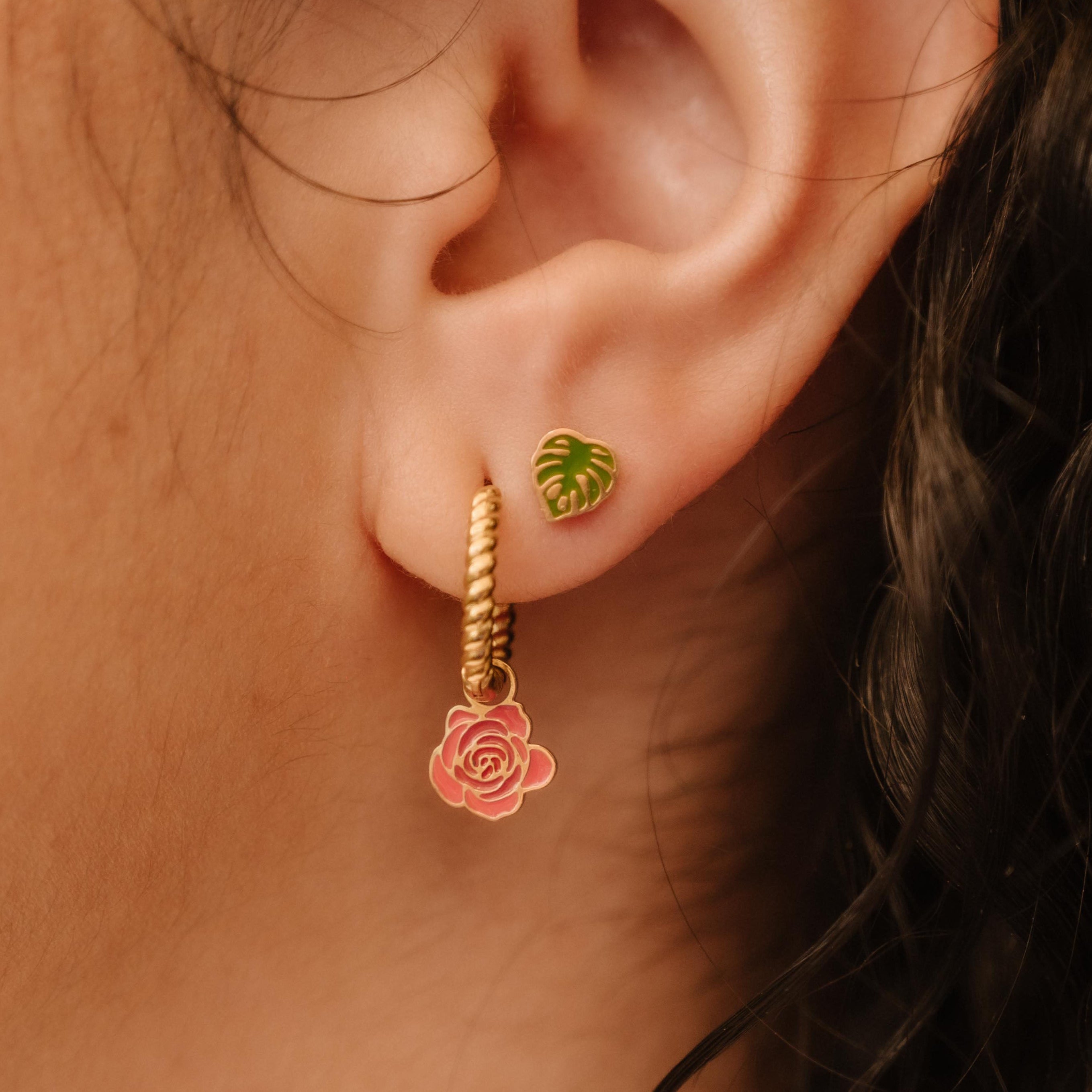Full Bloom Rose Hoop Charm