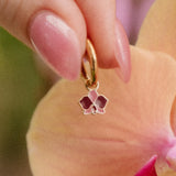 Purple Orchid Hoop Charm