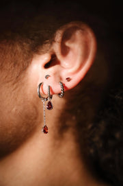 Garnet Drop Flat Back Stud