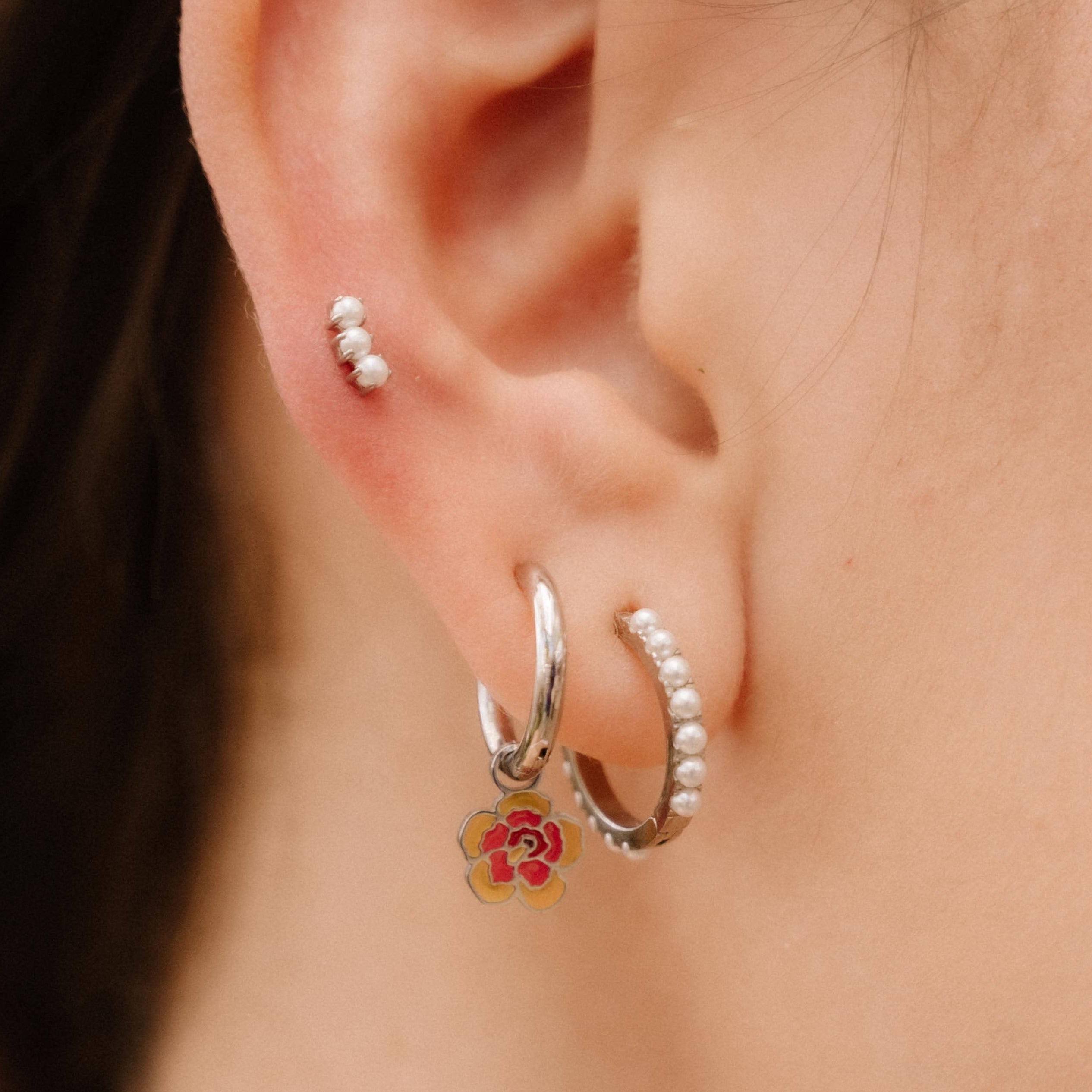 Yellow Hibiscus Hoop Charm