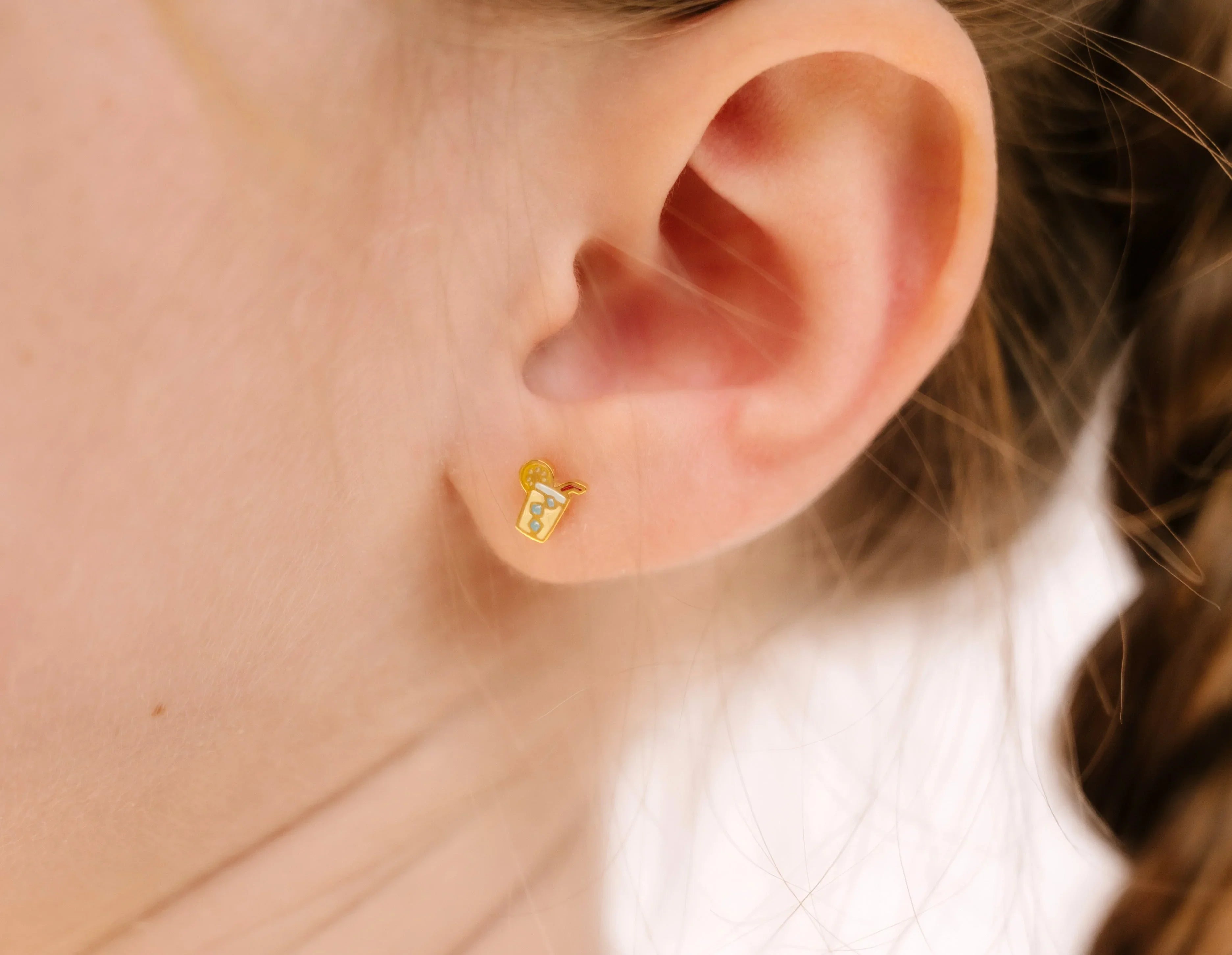 Lemonade Enamel Flat Back Stud