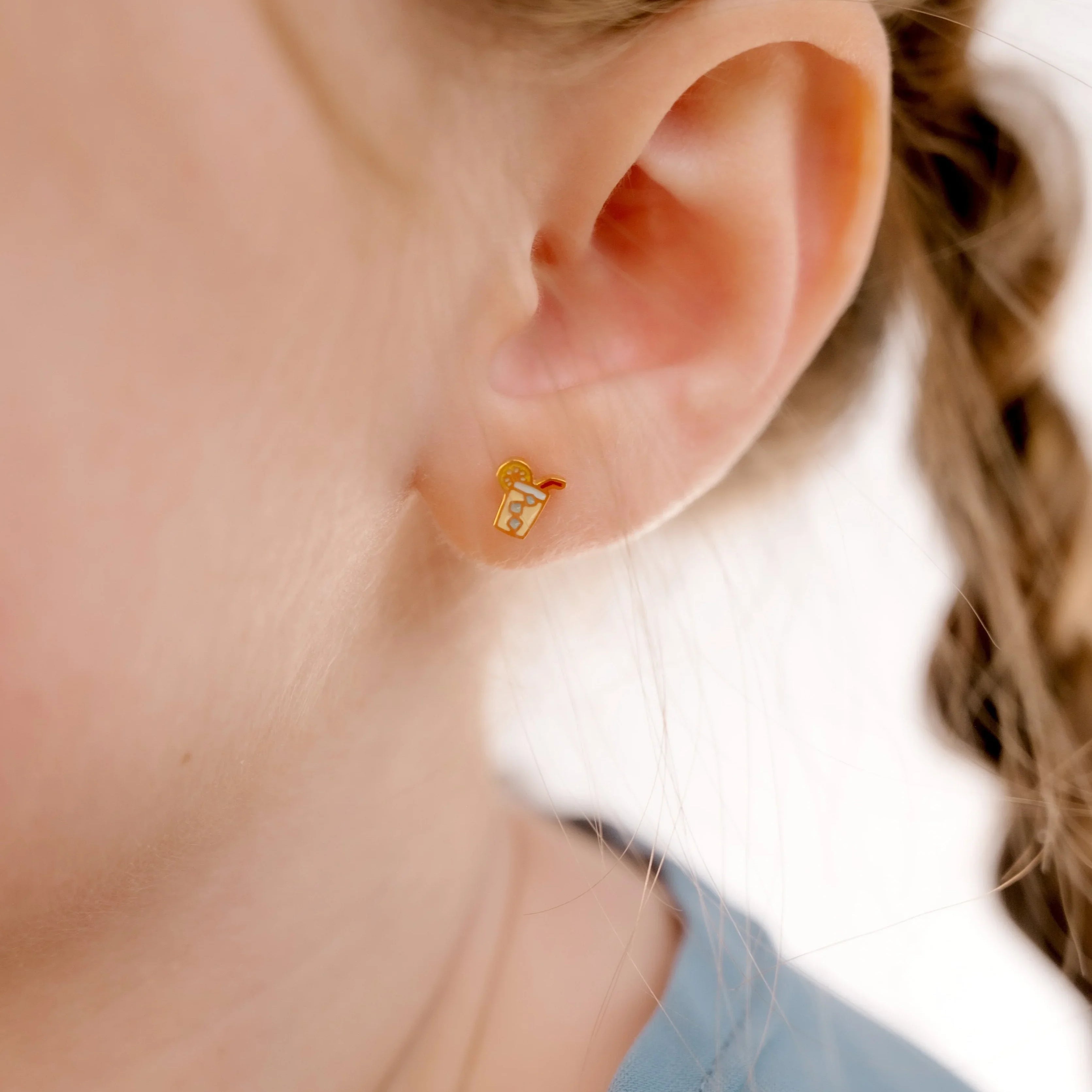Lemonade Enamel Flat Back Stud