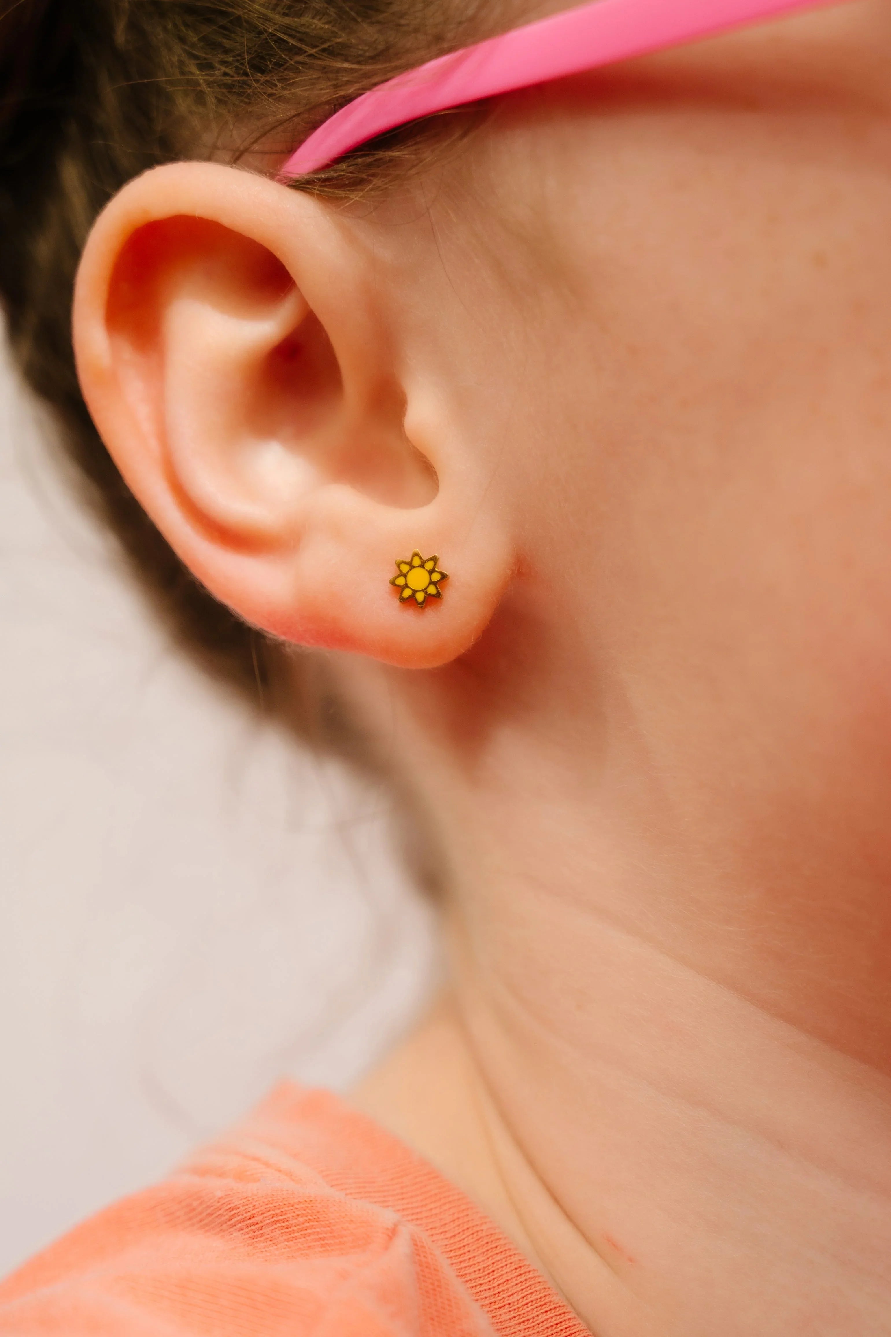 Sun Enamel Flat Back Stud