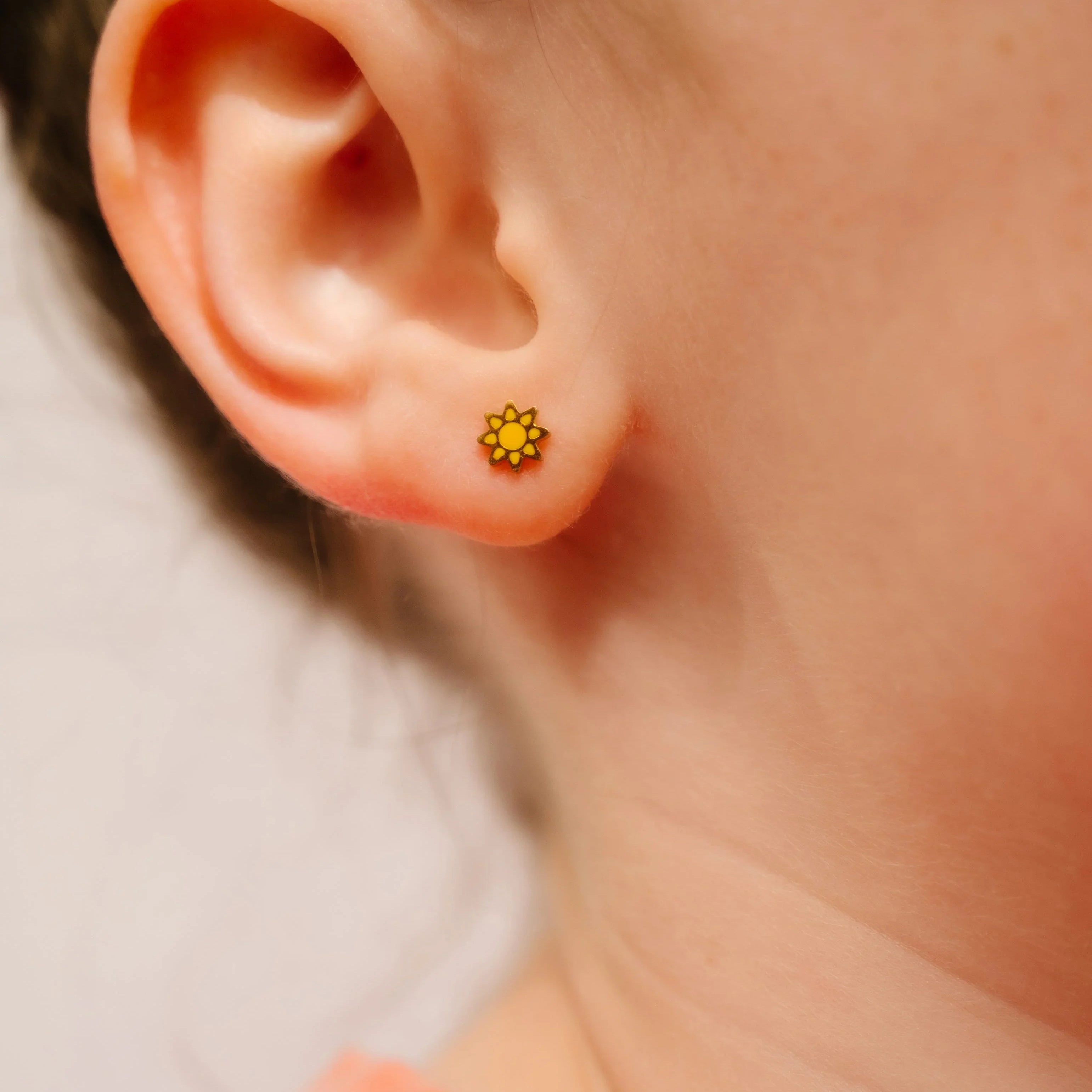 Sun Enamel Flat Back Stud