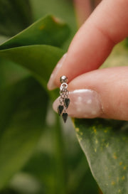 Pothos Enamel Flat Back Stud