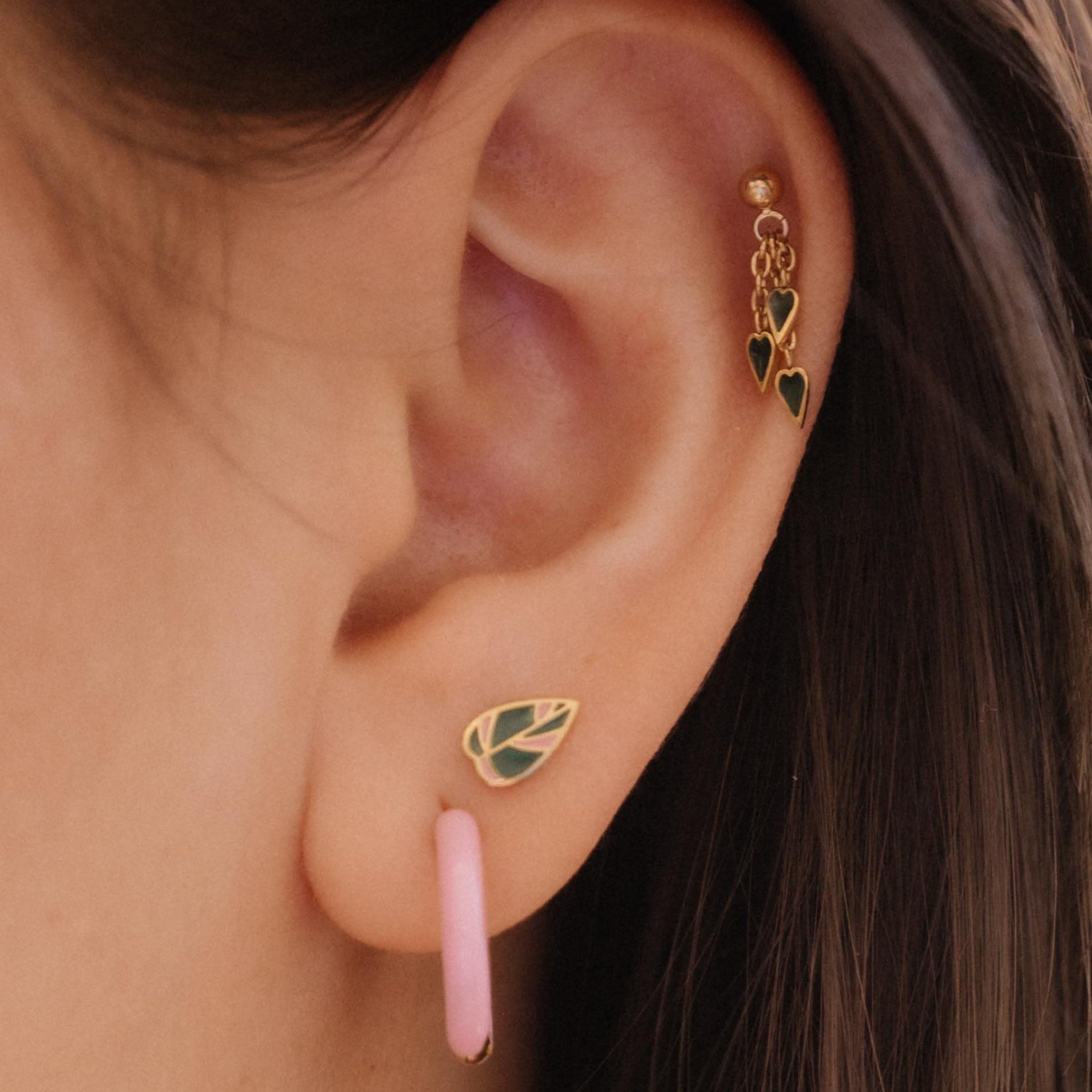 Pink Princess Enamel Flat Back Stud